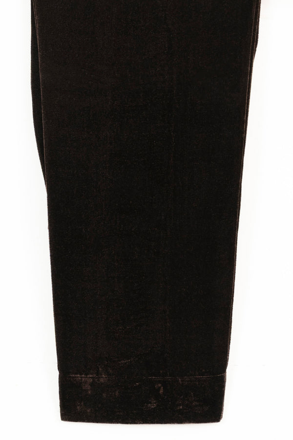 Mihrimah Velvet Dress and Trousers Brown Set MIH114