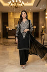 Mihrimah Embroidered Cotton Monochrome 3 Piece Suit MIH115