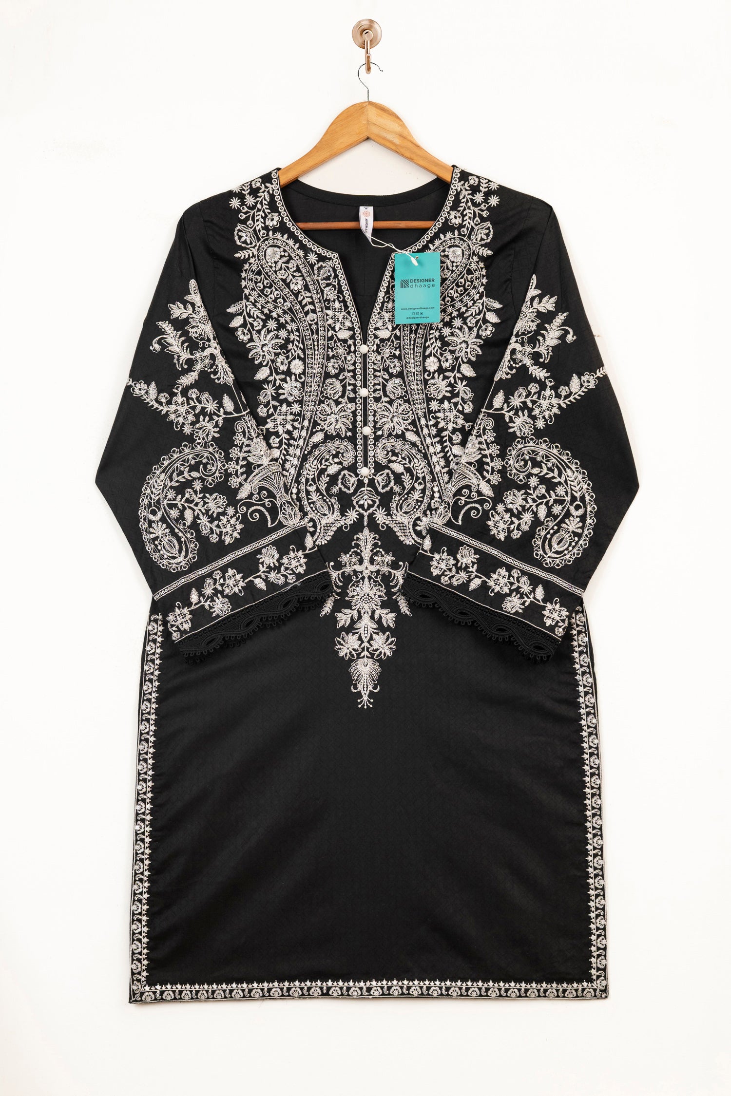 Mihrimah Embroidered Cotton Monochrome 3 Piece Suit MIH115