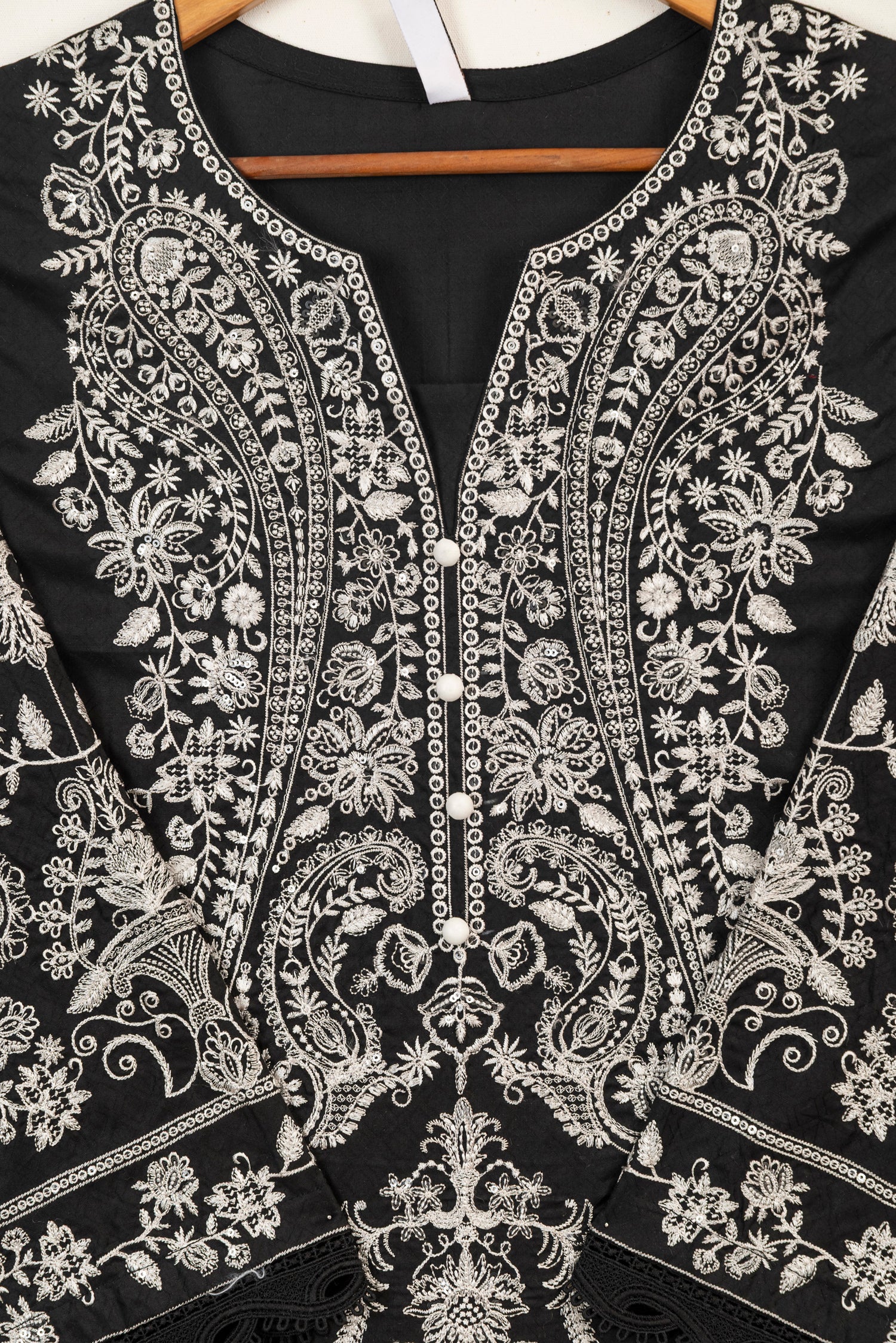 Mihrimah Embroidered Cotton Monochrome 3 Piece Suit MIH115