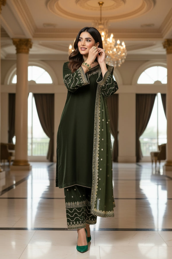 Mihrimah Embroidered Velvet Shalwar Kameez Suit MIH101