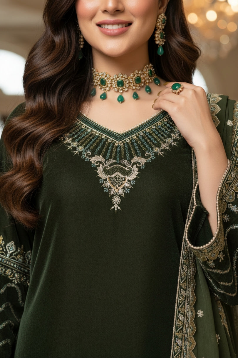 Mihrimah Embroidered Velvet Shalwar Kameez Suit MIH101