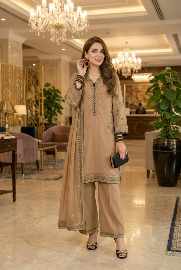 Mihrimah Embroidered Velvet 3 Piece Suit MIH103