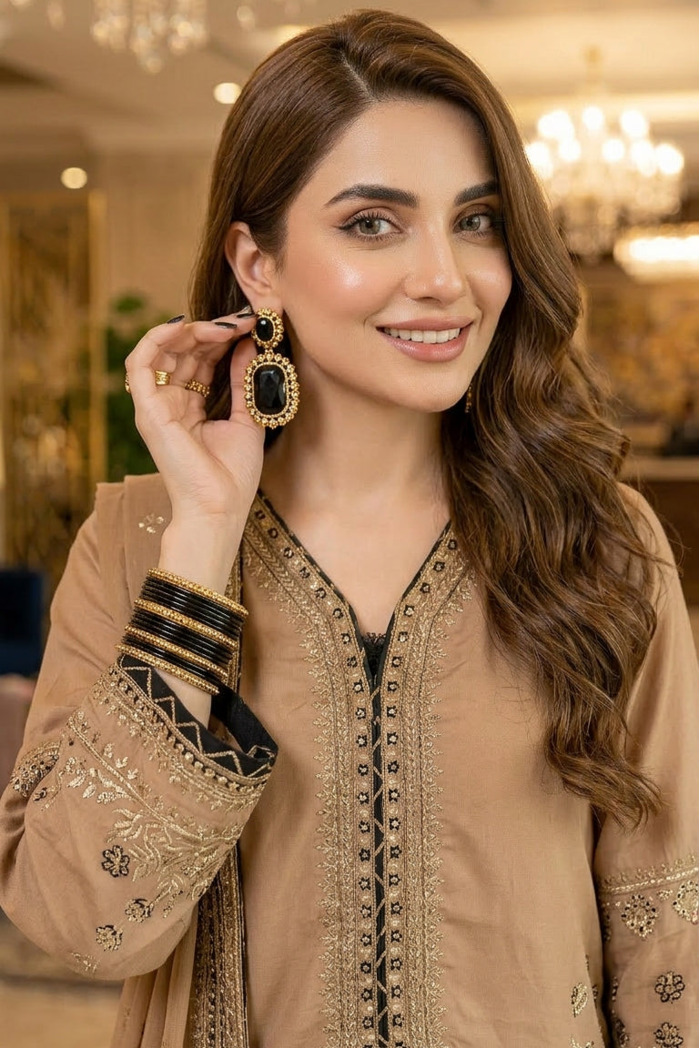 Mihrimah Embroidered Velvet 3 Piece Suit MIH103