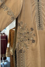 Mihrimah Embroidered Velvet Camel Brown MIH103