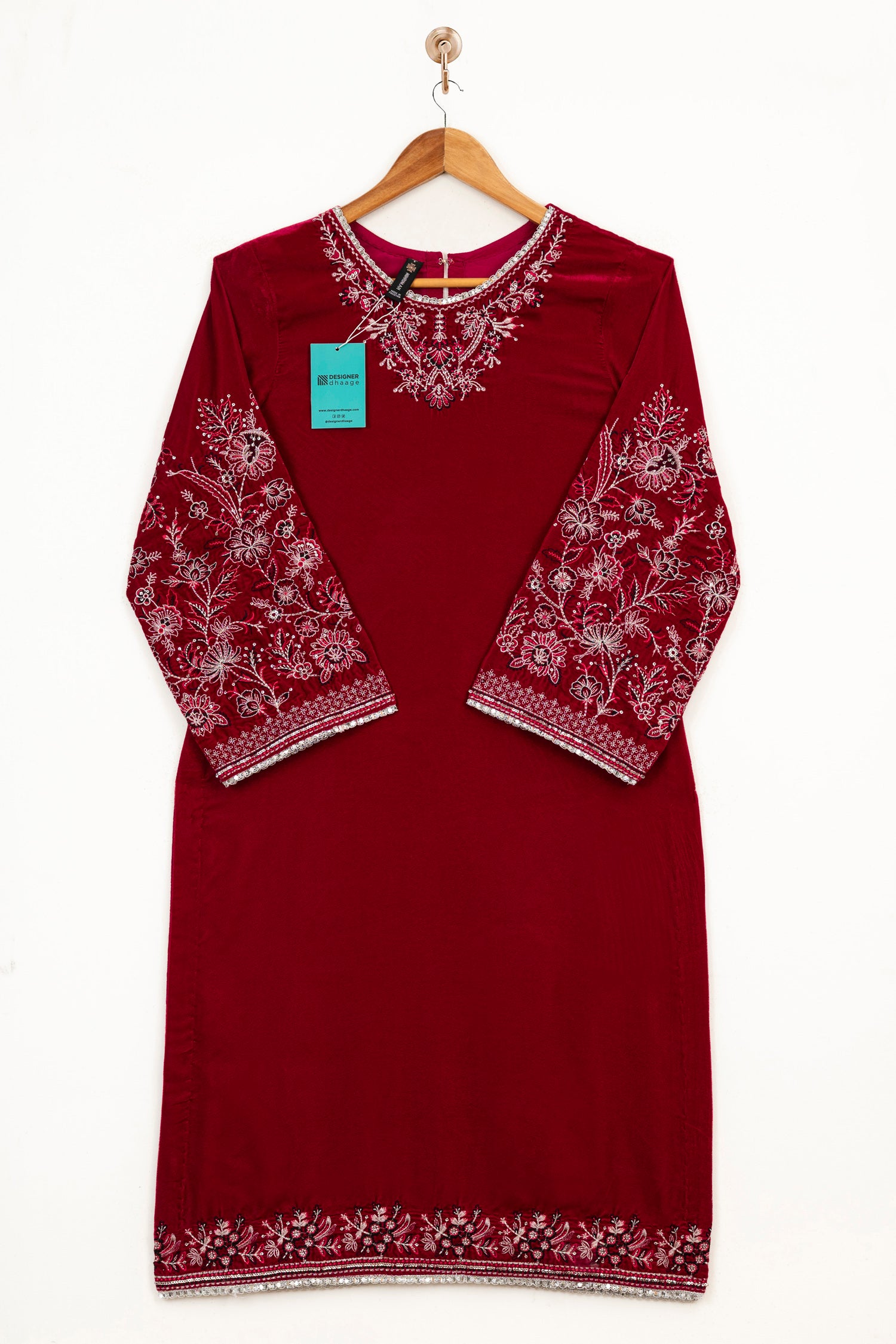 Mihrimah Embroidered Velvet 3 Piece Suit MIH107