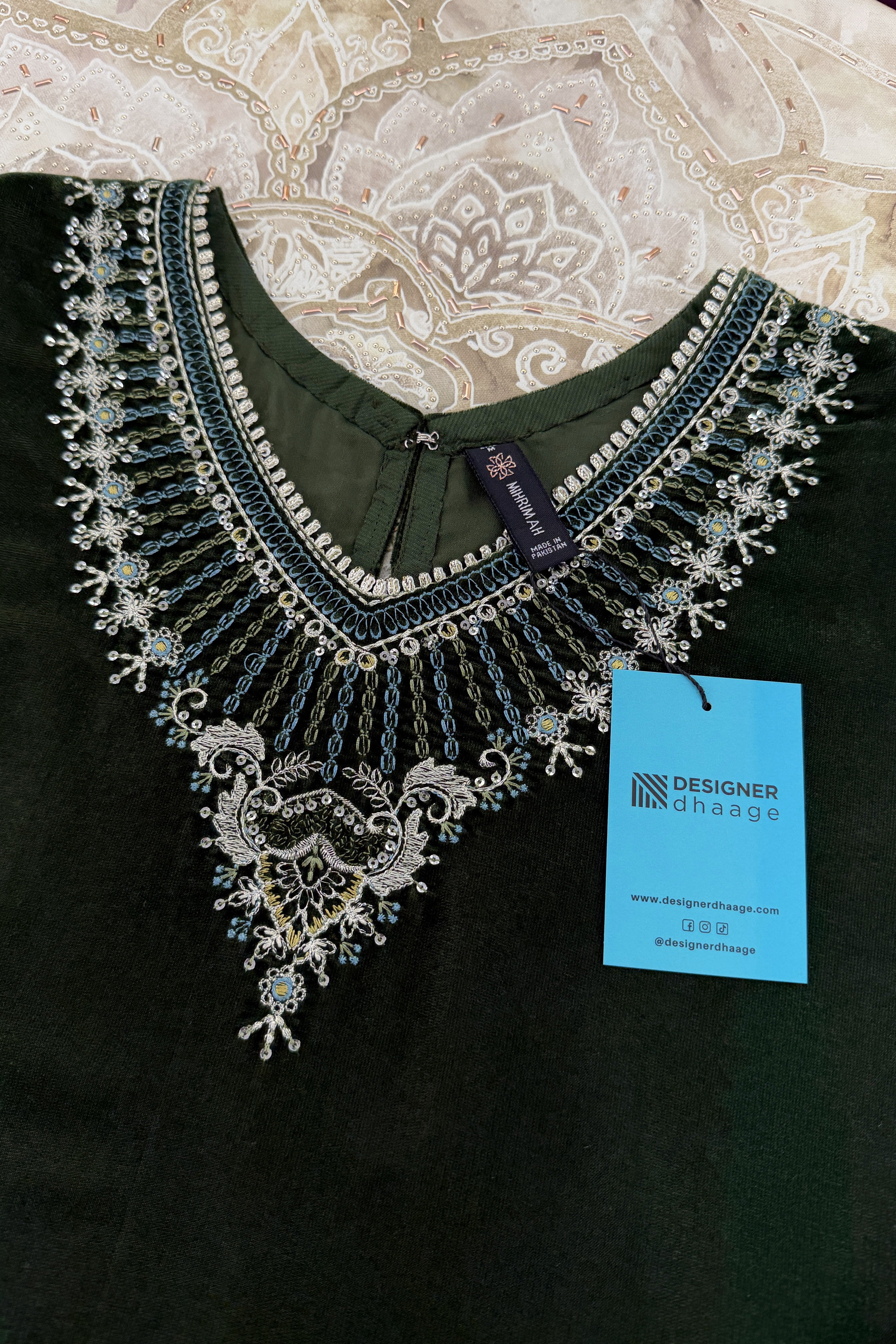 Mihrimah Embroidered Velvet 3 Piece Suit MIH101