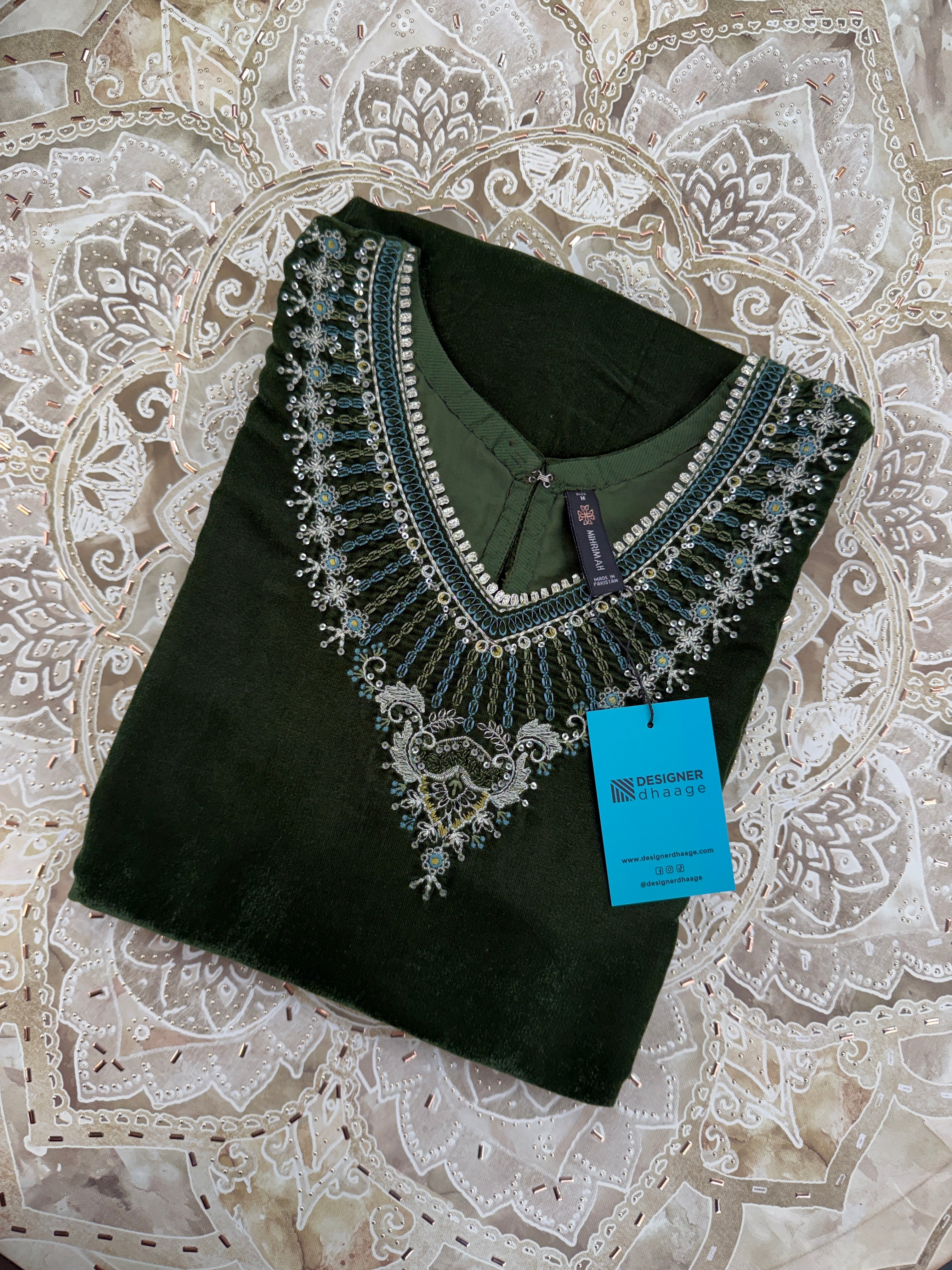 Mihrimah Embroidered Velvet 3 Piece Suit MIH101