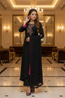 Mihrimah Embroidered Chiffon Black Dress MIH116