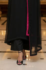 Mihrimah Embroidered Chiffon Black Dress MIH116