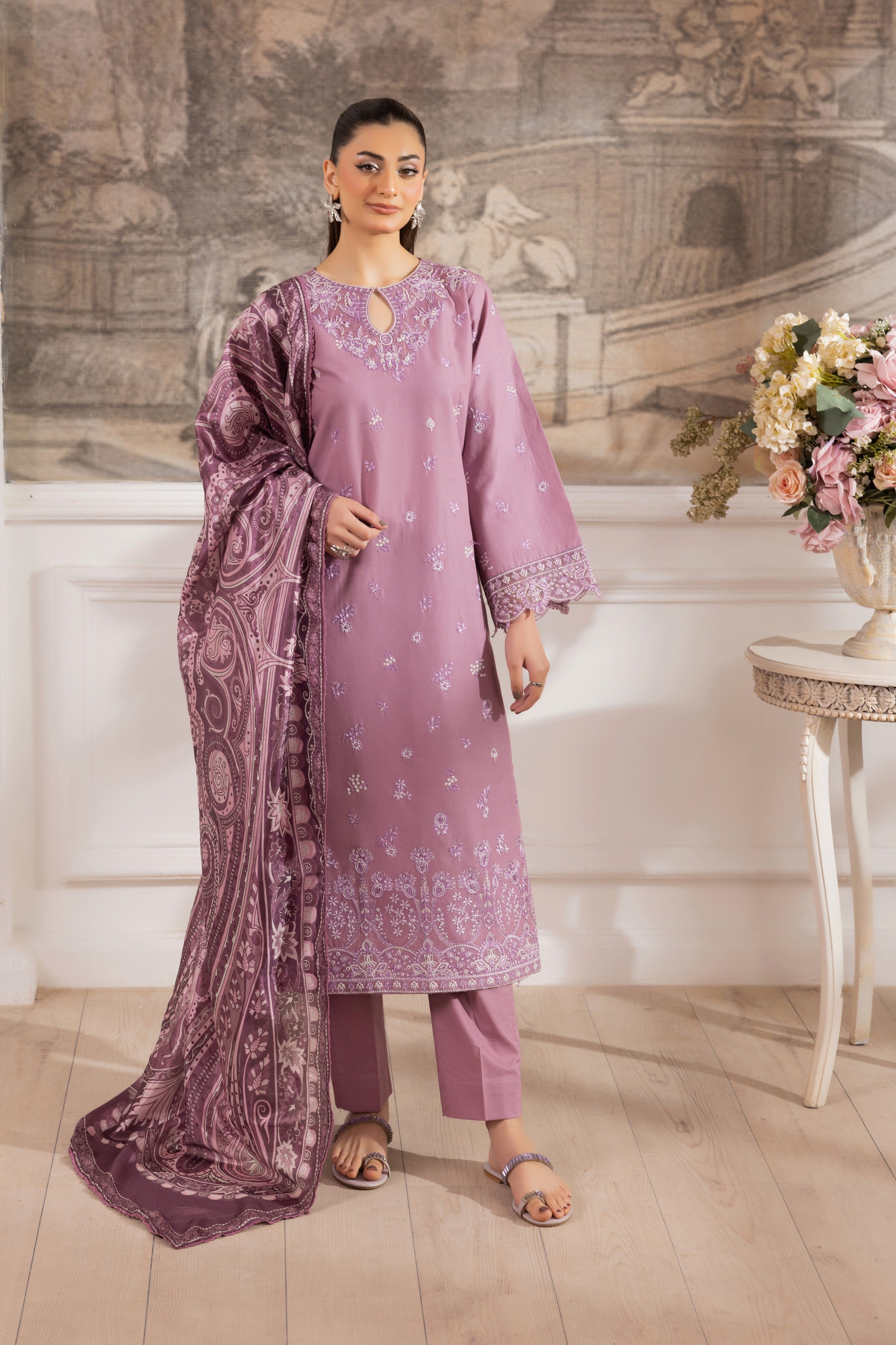 Mohagni Embroidered Cotton 3 Piece Suit MOH18