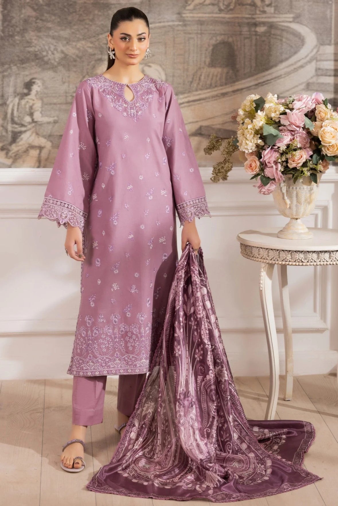 Mohagni Embroidered Cotton 3 Piece Suit MOH18