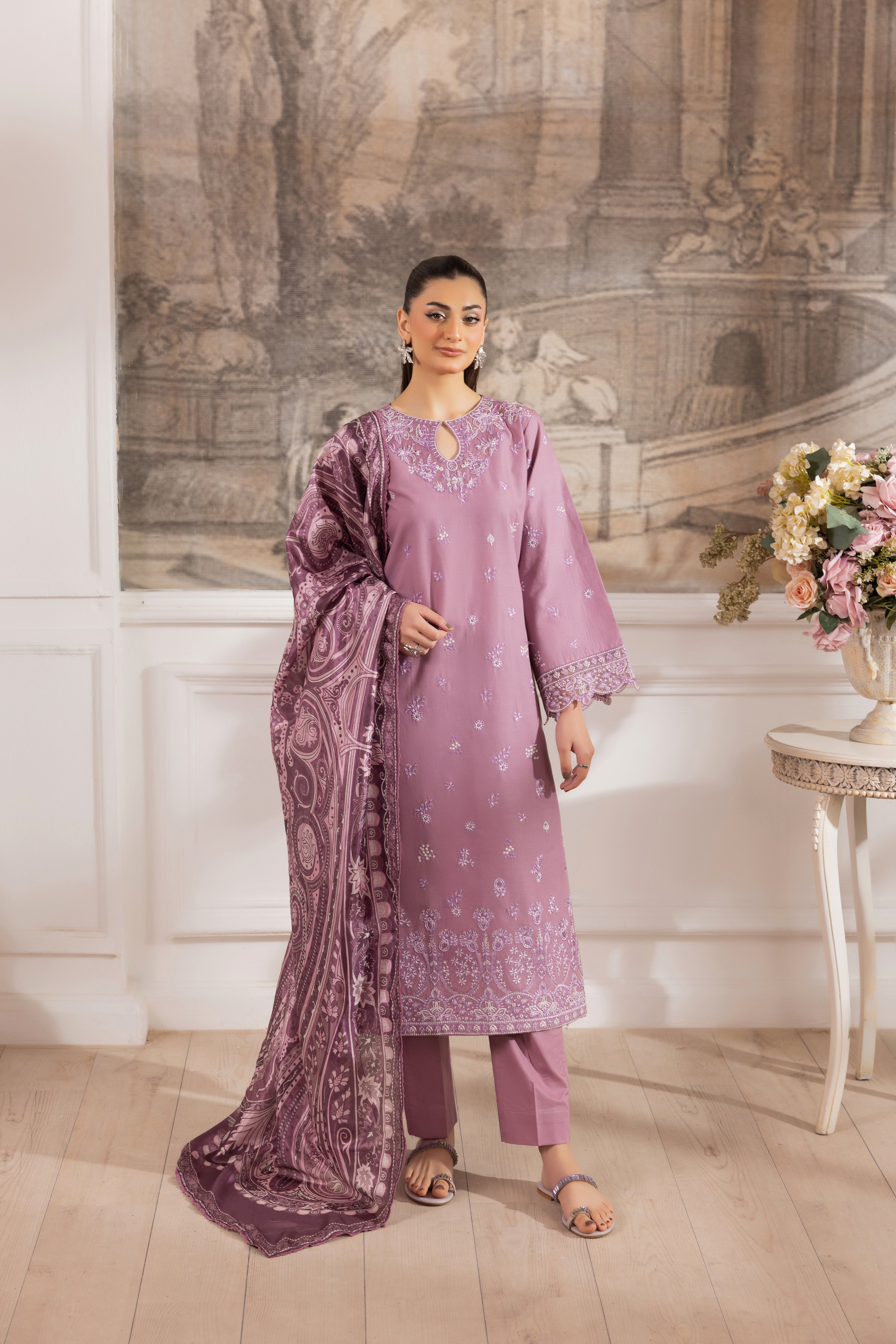 Mohagni Embroidered Cotton 3 Piece Suit MOH18