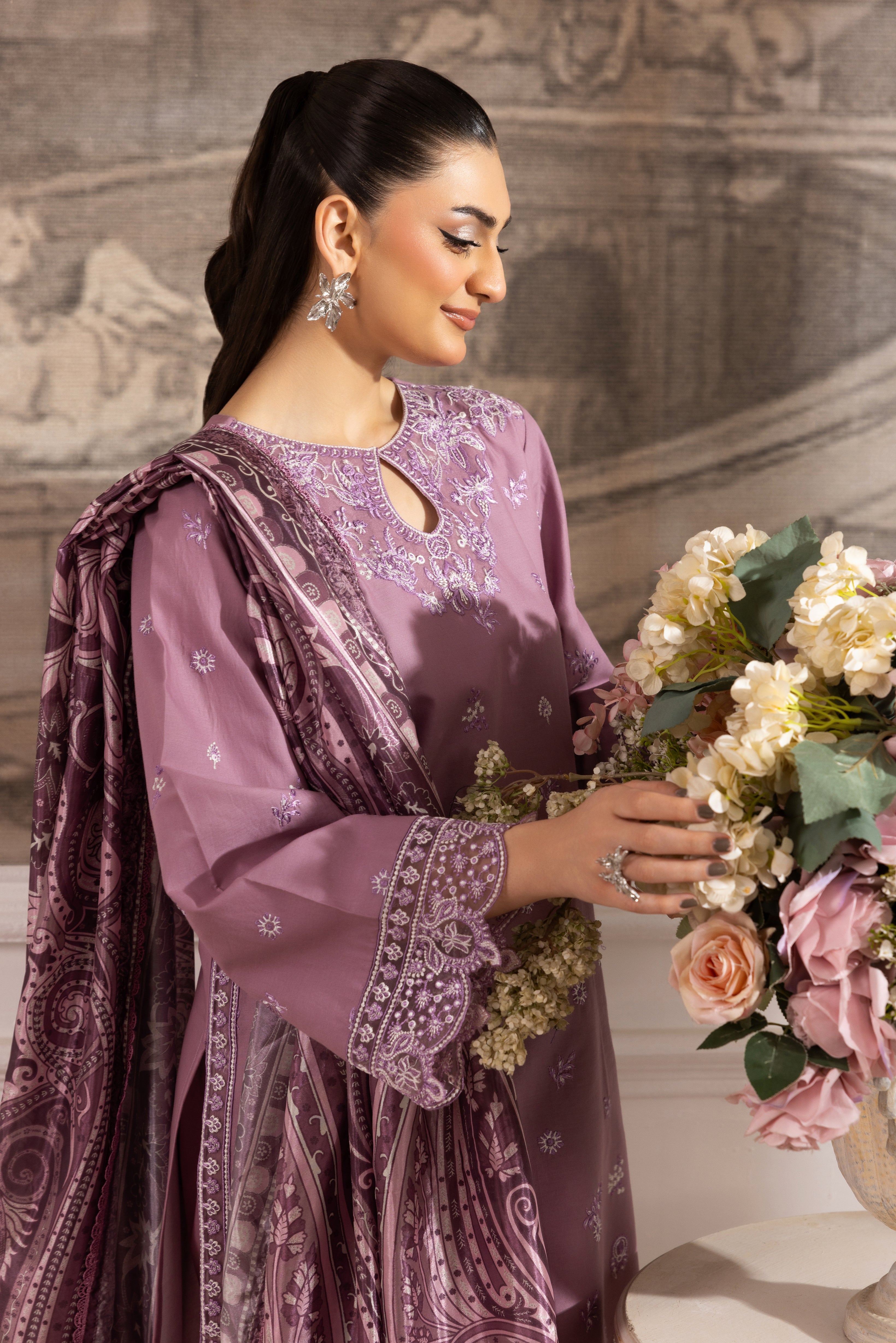Mohagni Embroidered Cotton 3 Piece Suit MOH18