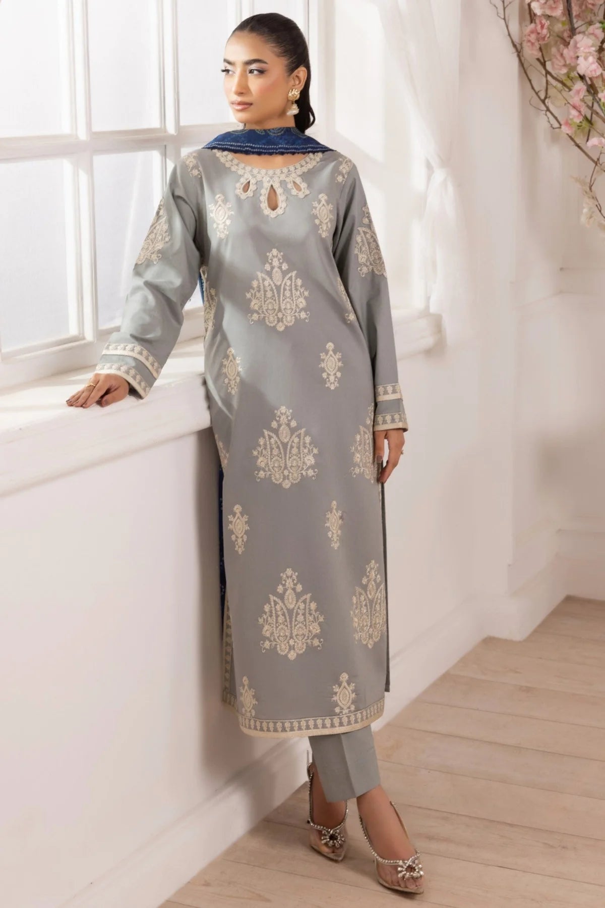 Mohagni Embroidered Cotton 3 Piece Suit MOH19