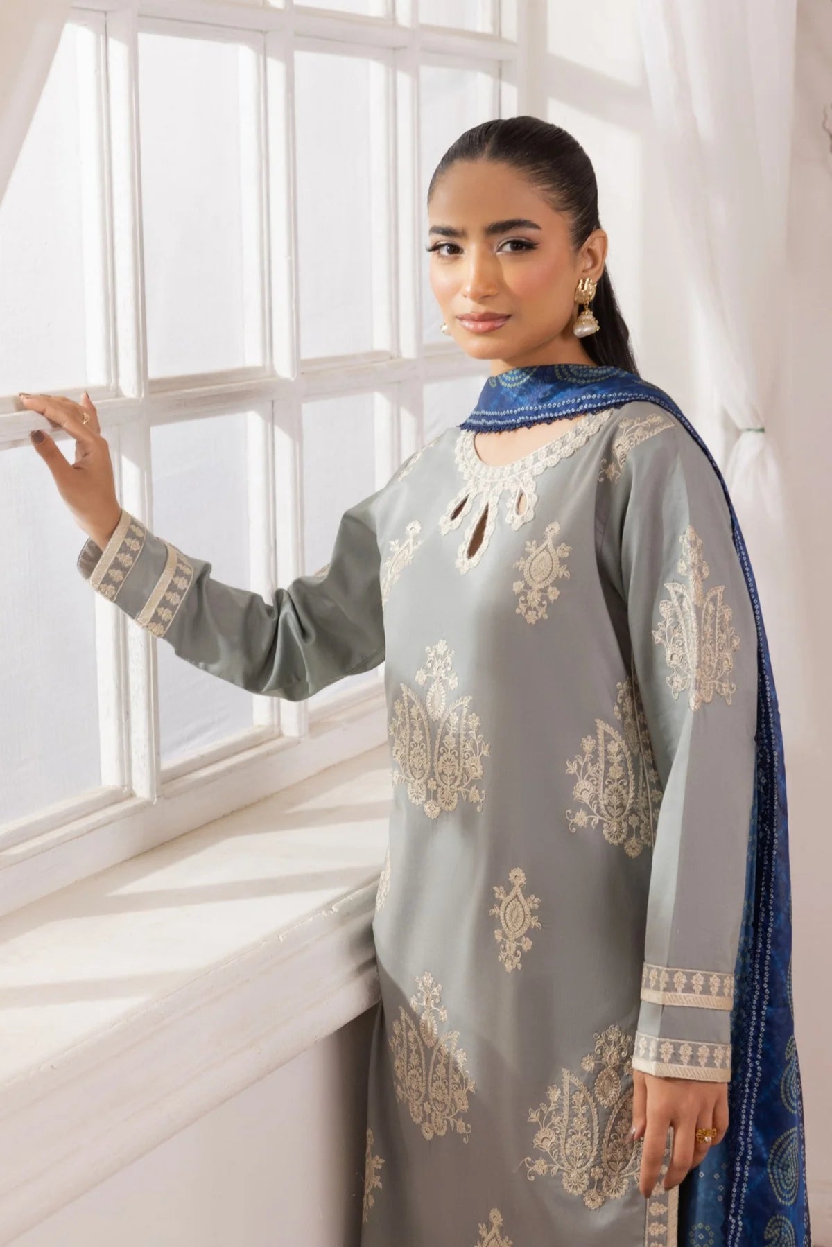 Mohagni Embroidered Cotton 3 Piece Suit MOH19