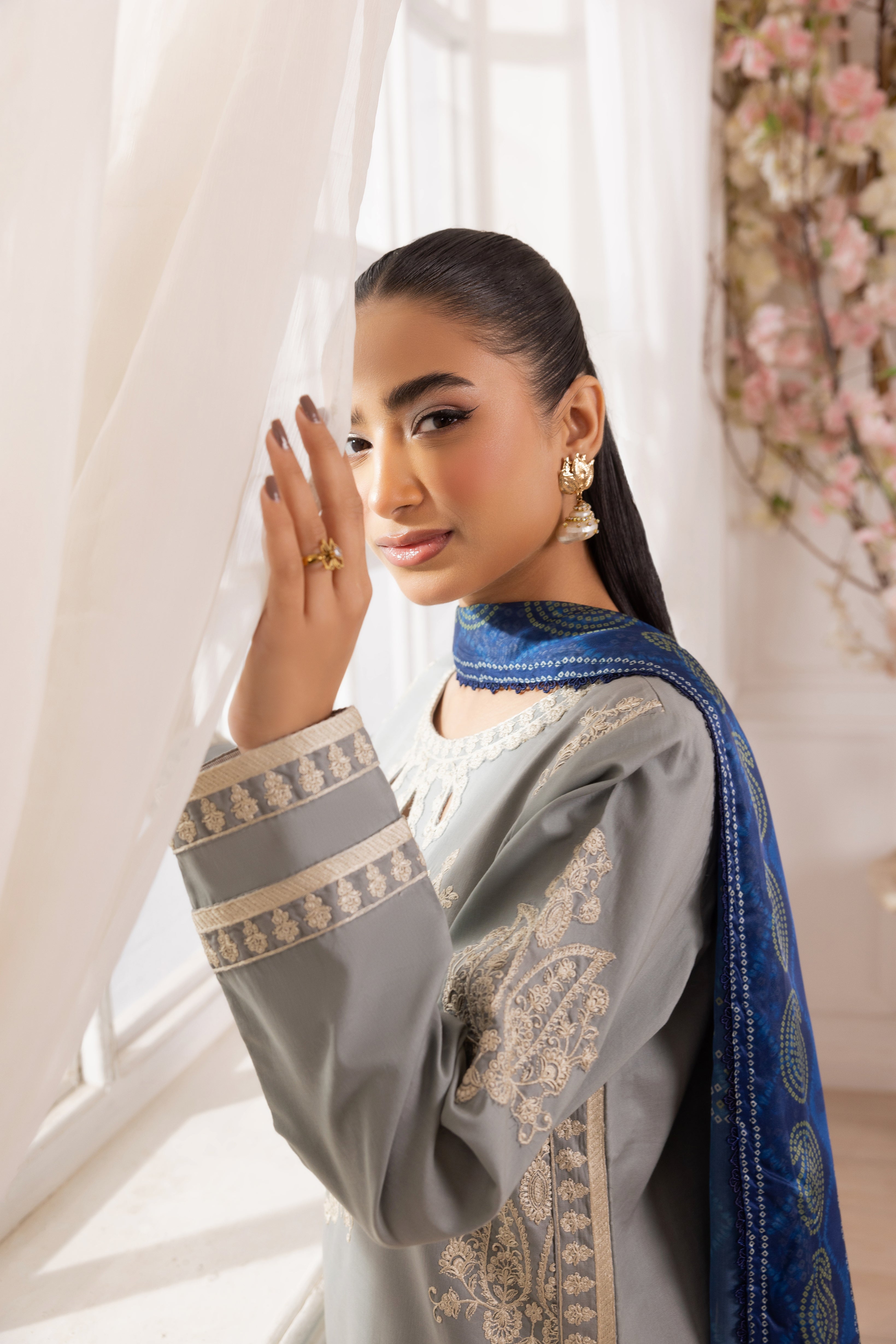 Mohagni Embroidered Cotton 3 Piece Suit MOH19