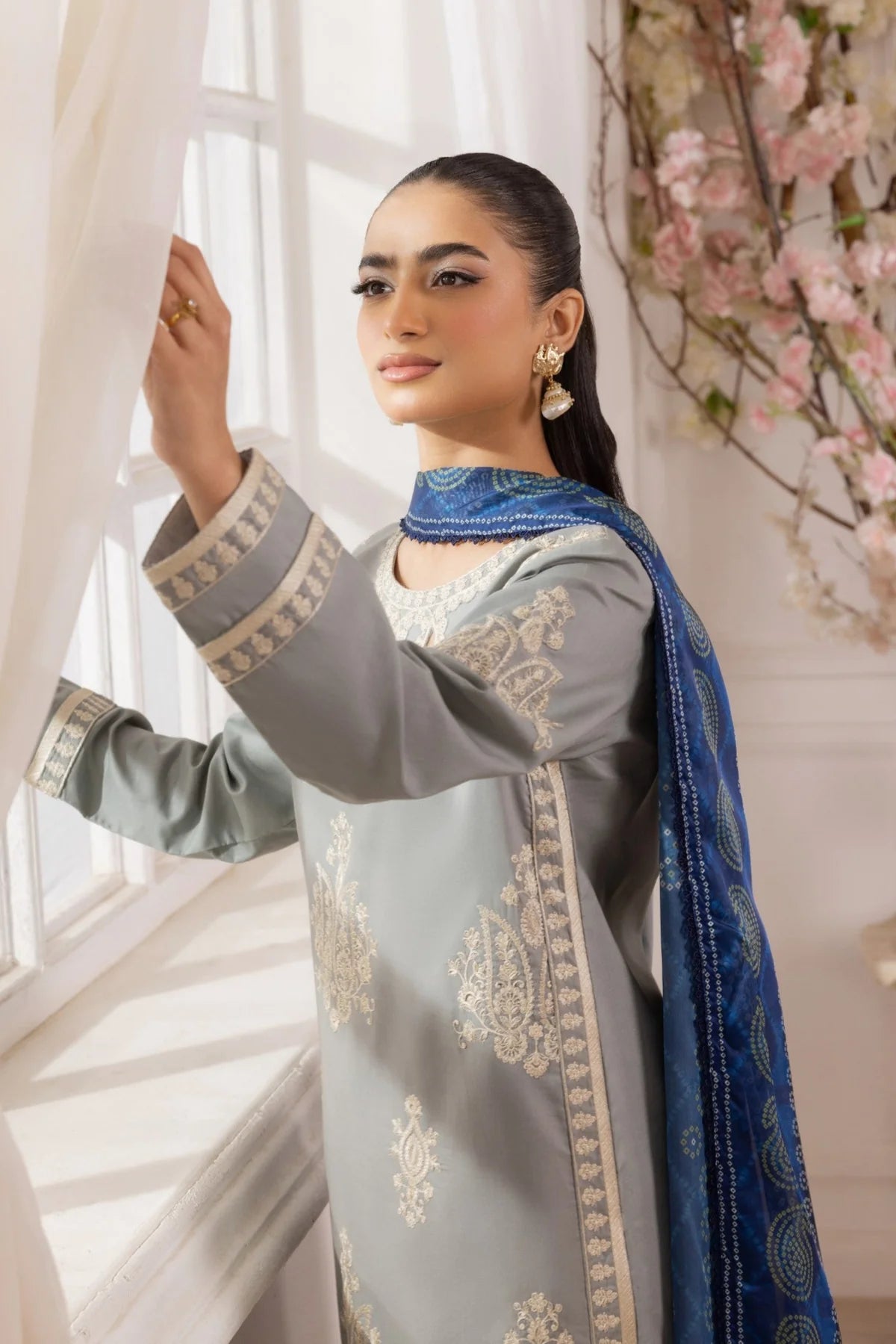 Mohagni Embroidered Cotton 3 Piece Suit MOH19