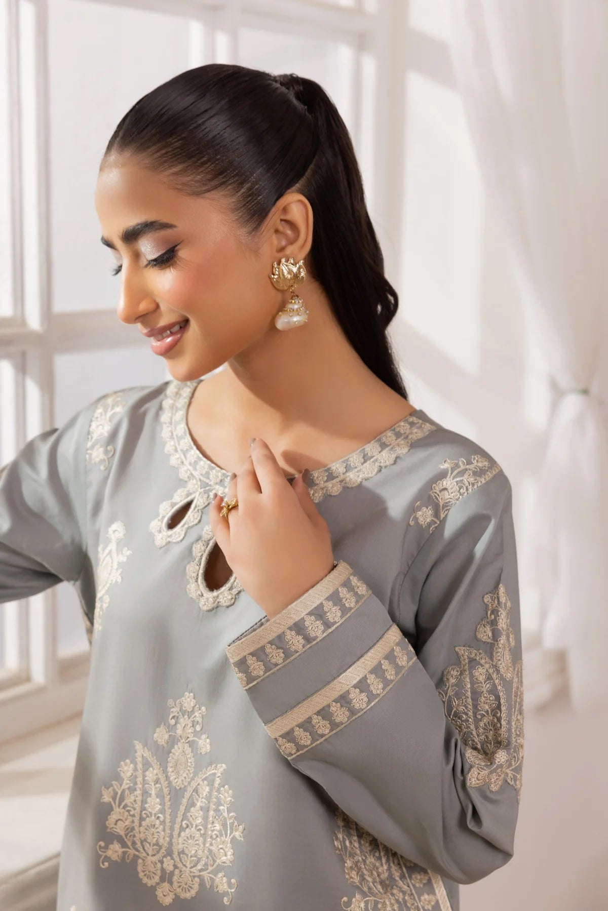 Mohagni Embroidered Cotton 3 Piece Suit MOH19
