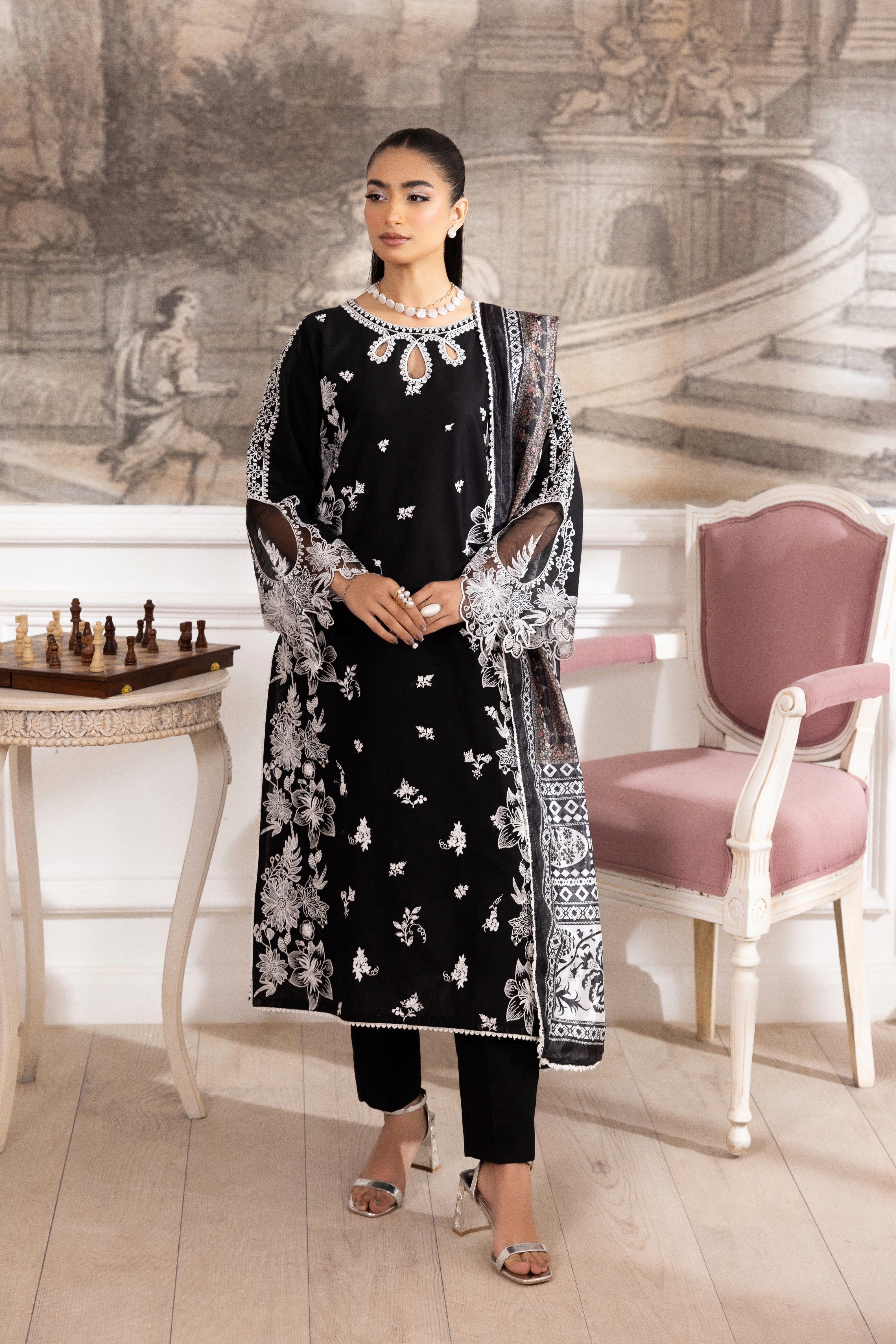 Mohagni Embroidered Cotton 3 Piece Suit MOH21