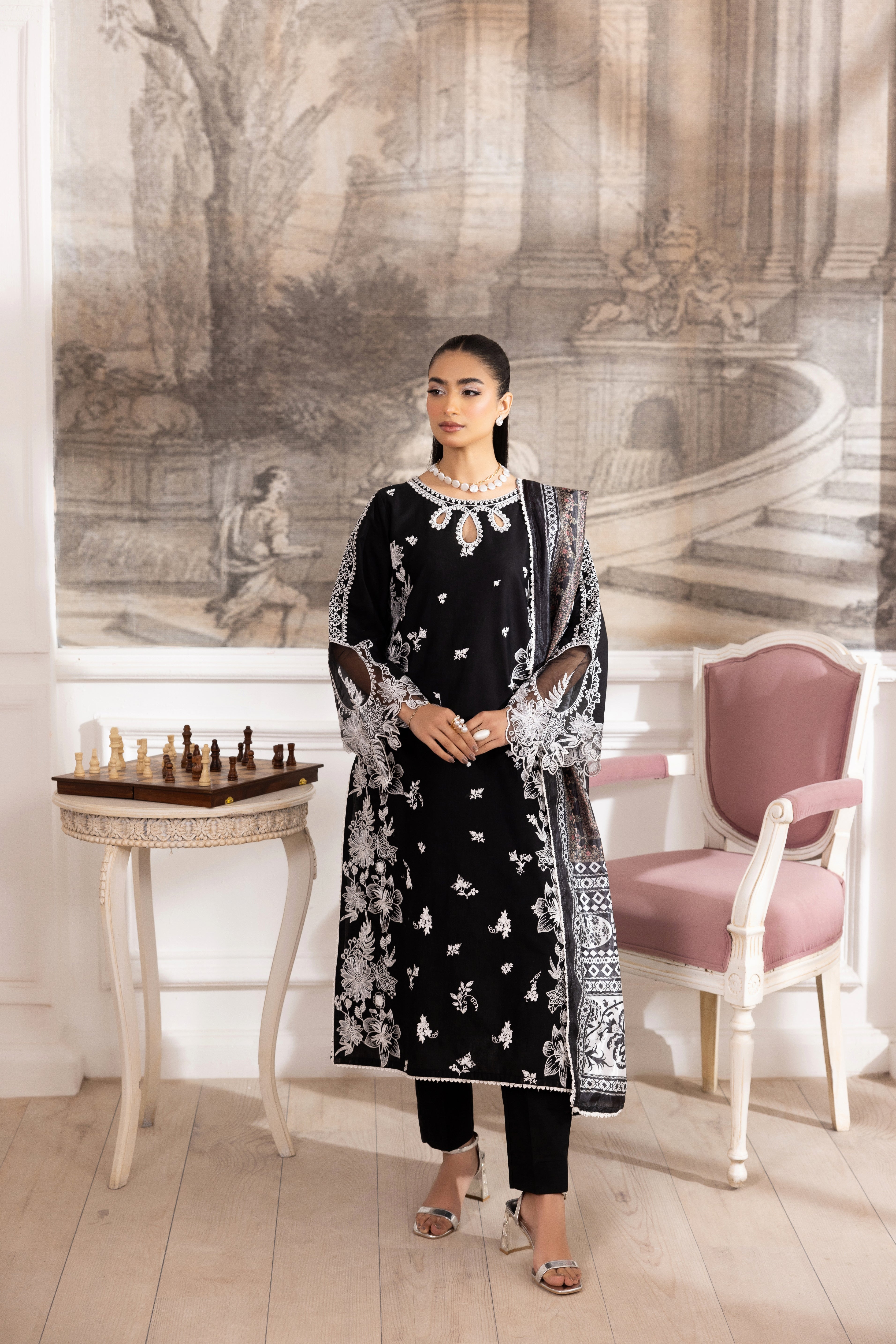 Mohagni Embroidered Cotton 3 Piece Suit MOH21
