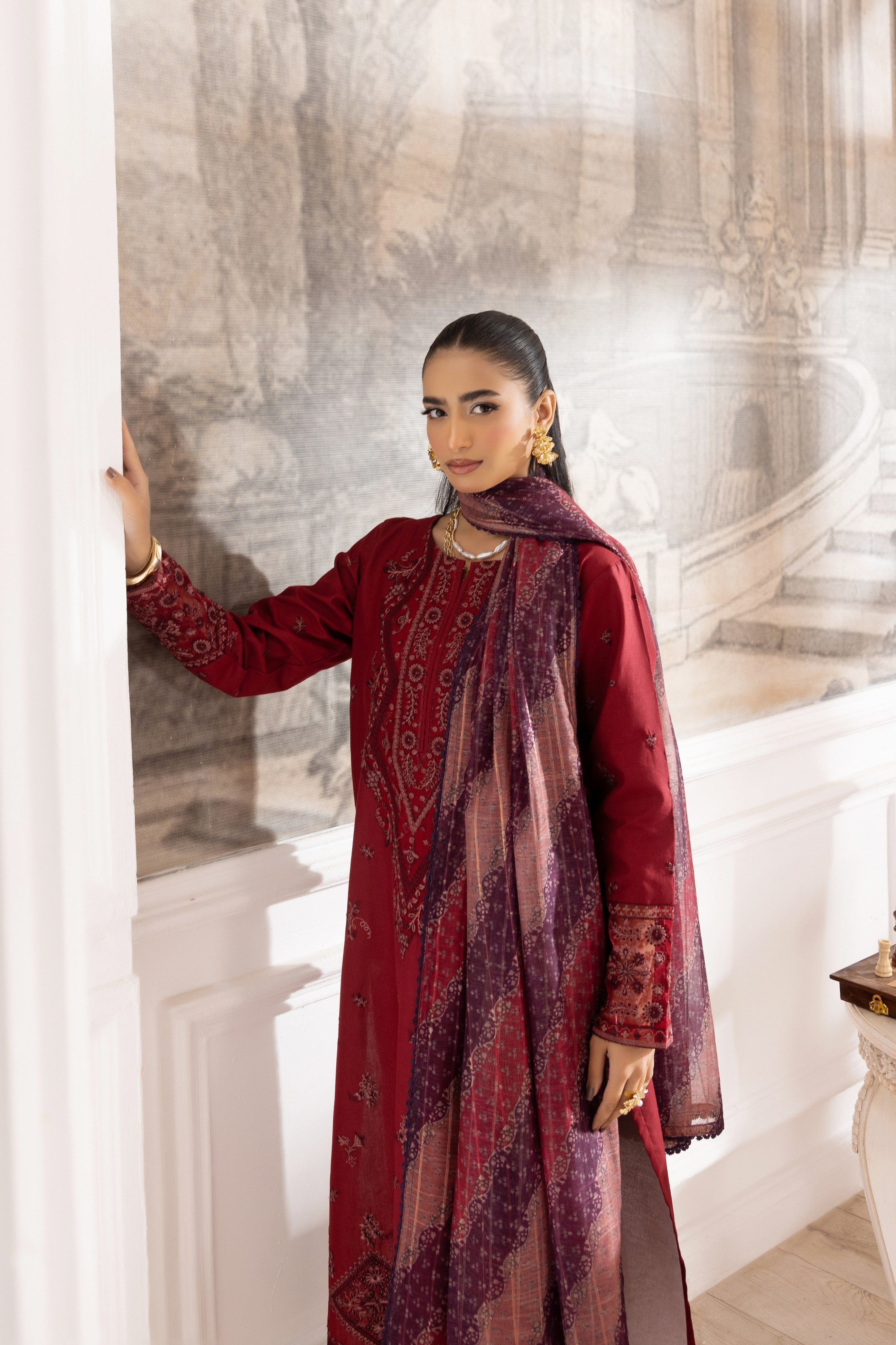 Mohagni Embroidered Cotton 3 Piece Suit MOH17