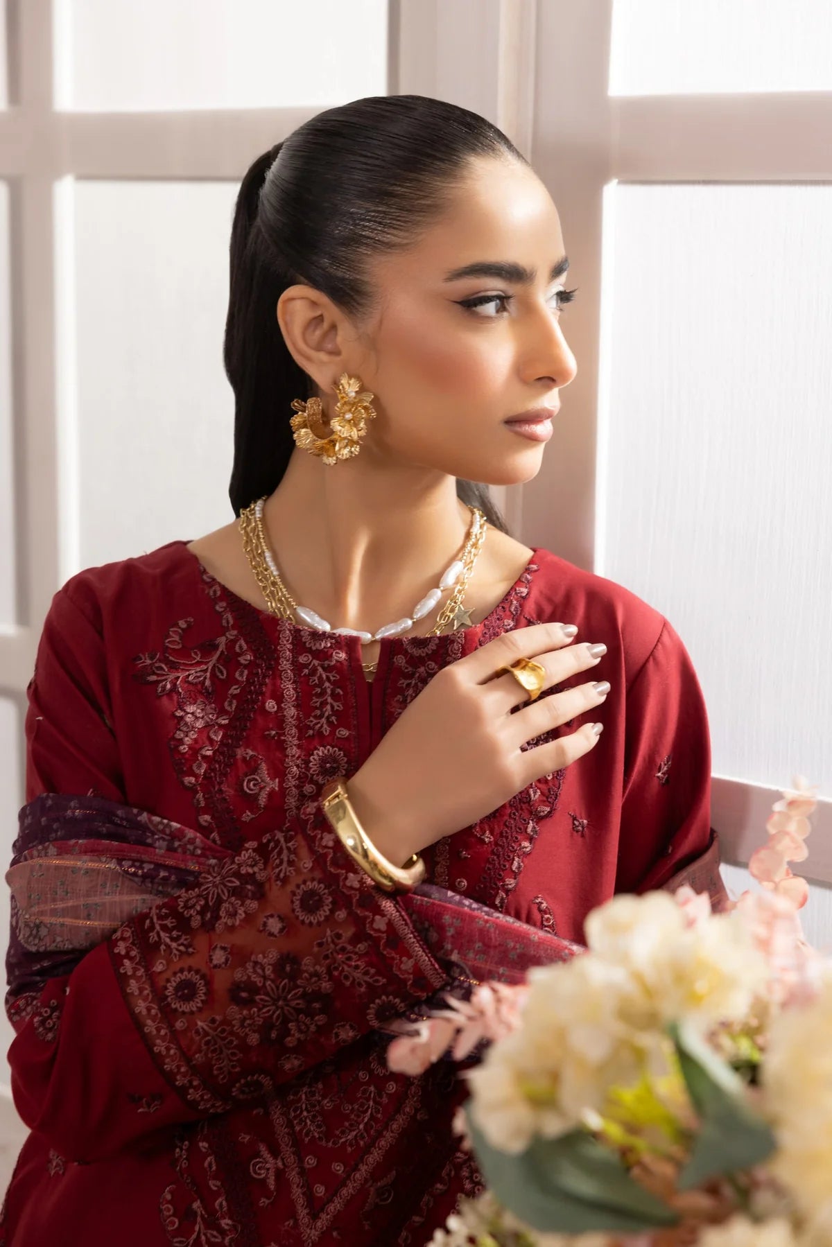 Mohagni Embroidered Cotton 3 Piece Suit MOH17