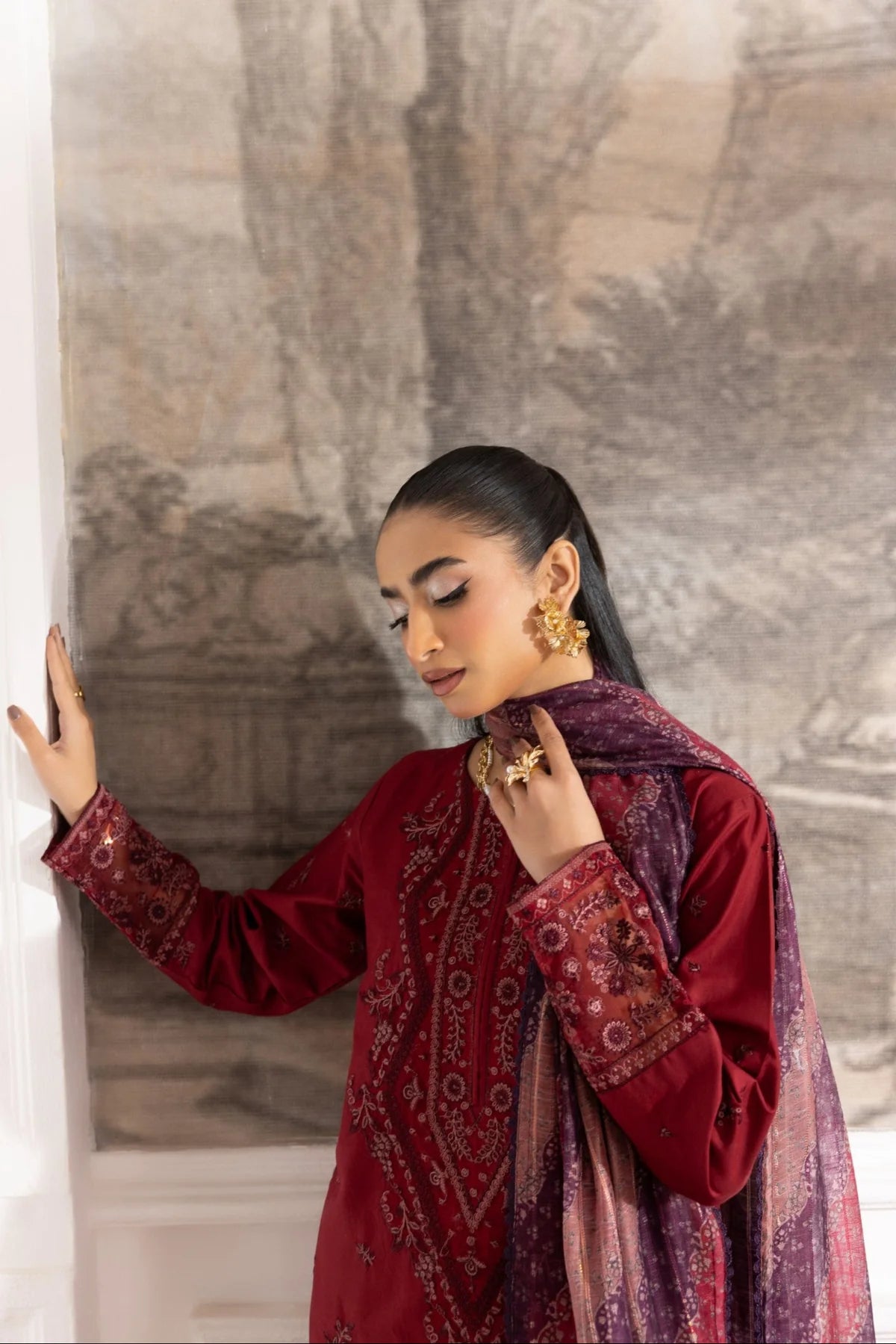 Mohagni Embroidered Cotton 3 Piece Suit MOH17