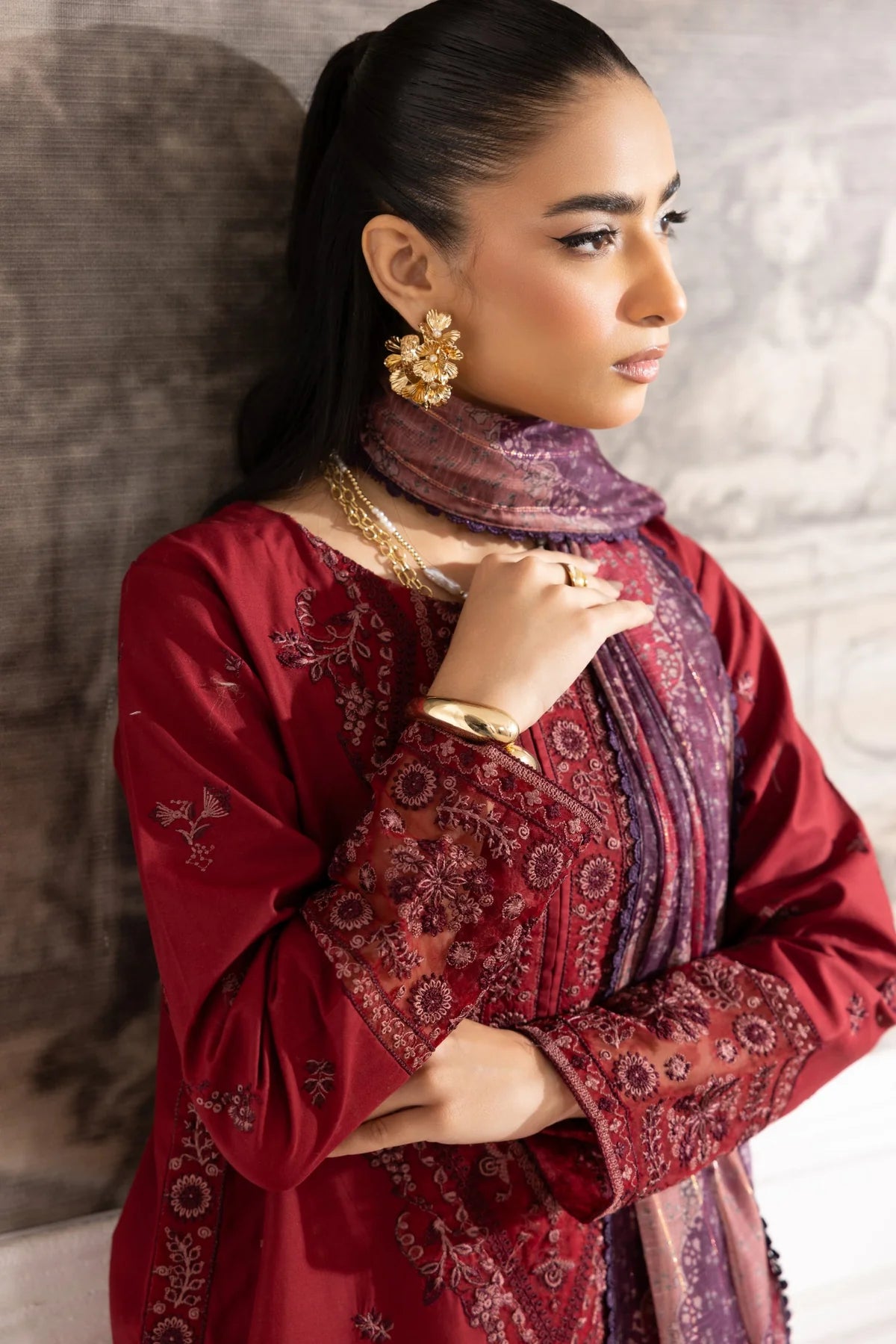 Mohagni Embroidered Cotton 3 Piece Suit MOH17