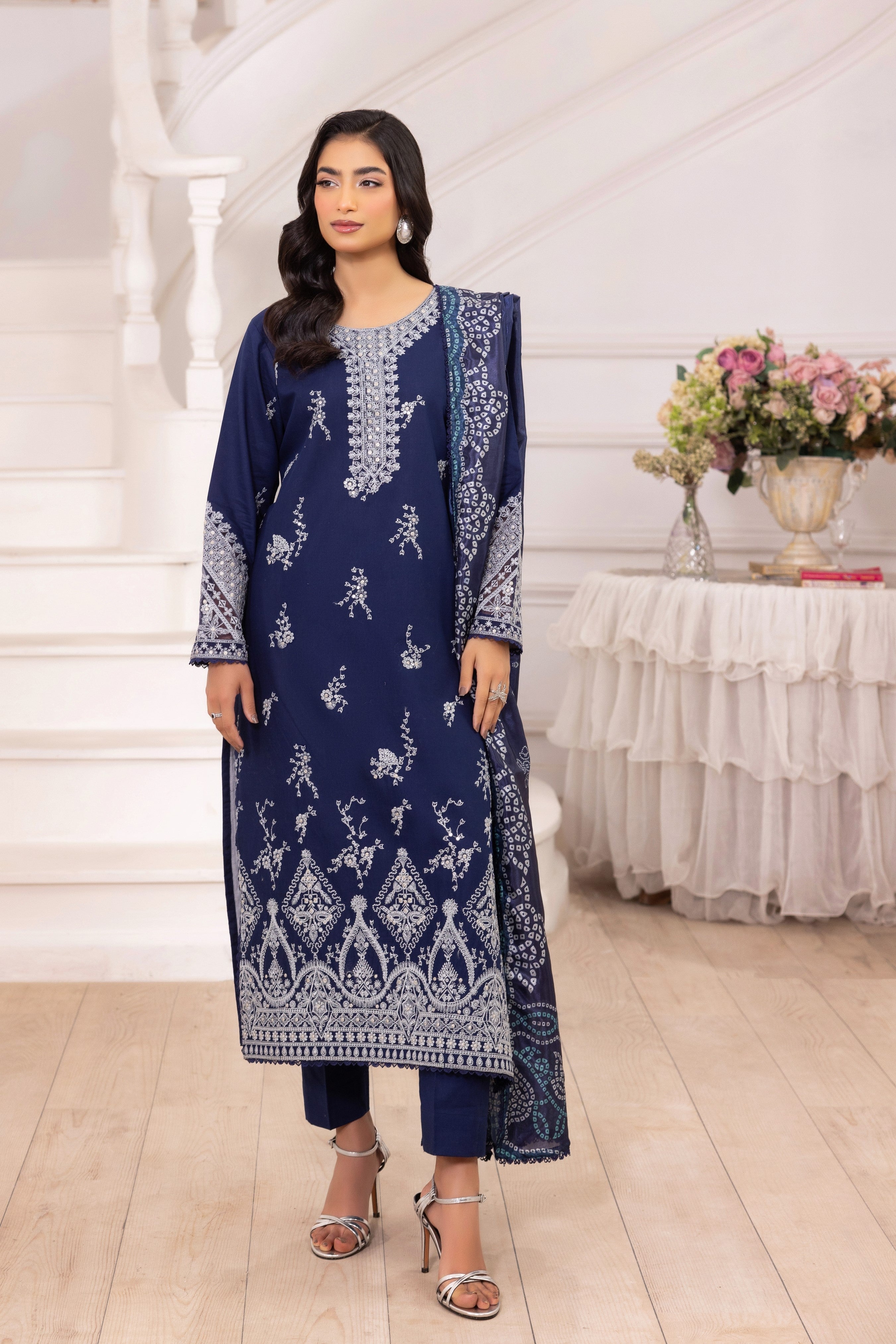 Mohagni Embroidered Cotton 3 Piece Suit MOH20