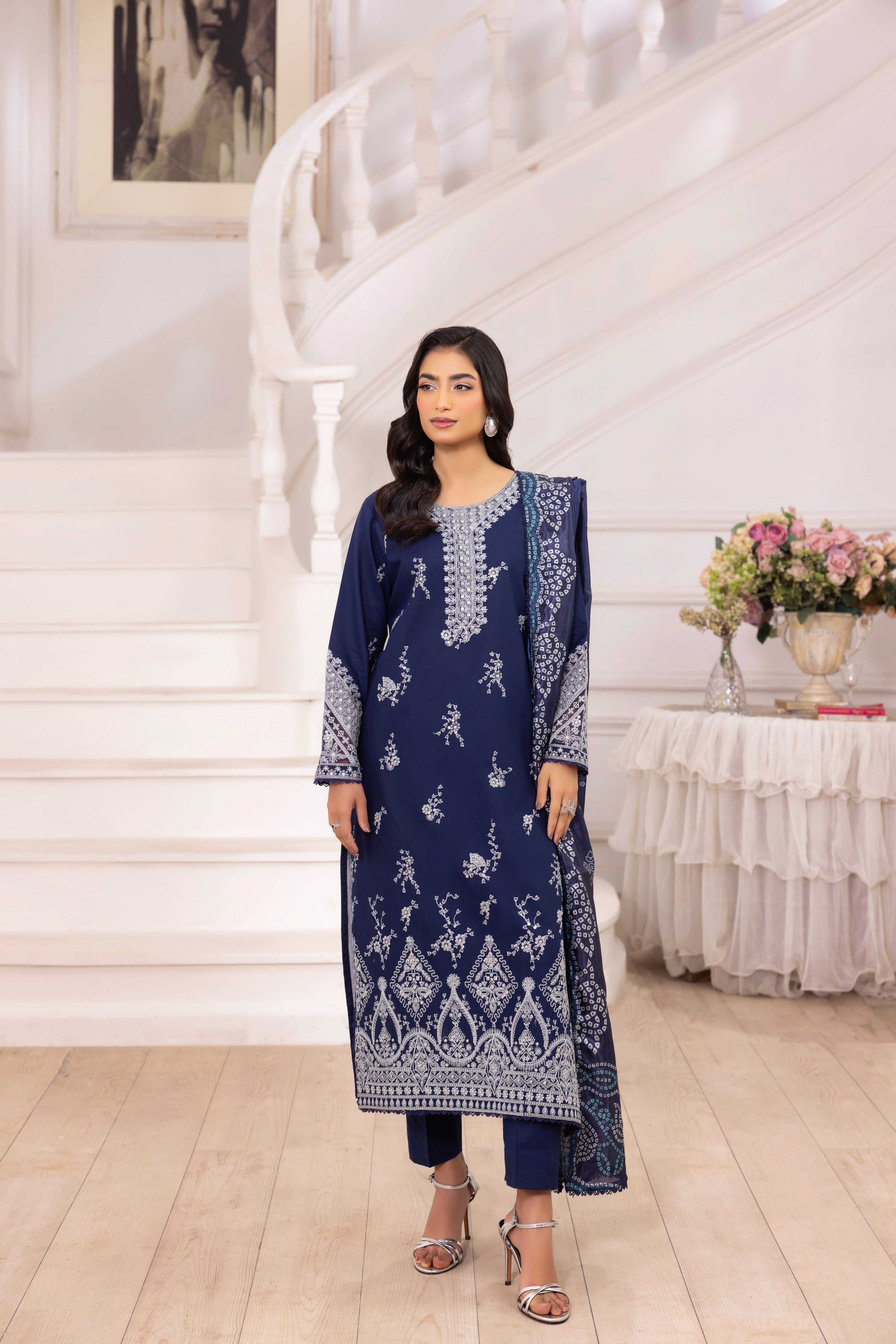 Mohagni Embroidered Cotton 3 Piece Suit MOH20