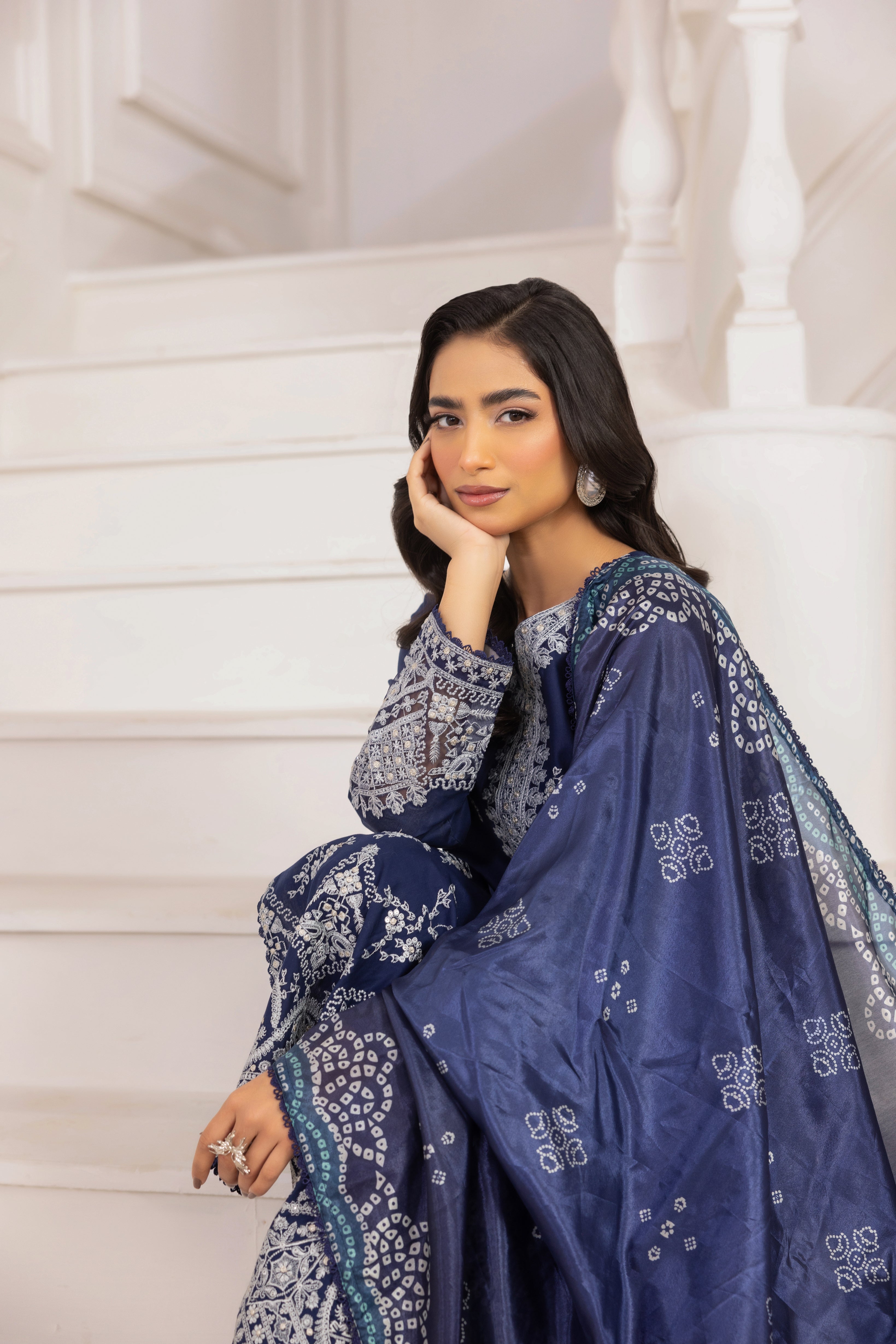 Mohagni Embroidered Cotton 3 Piece Suit MOH20