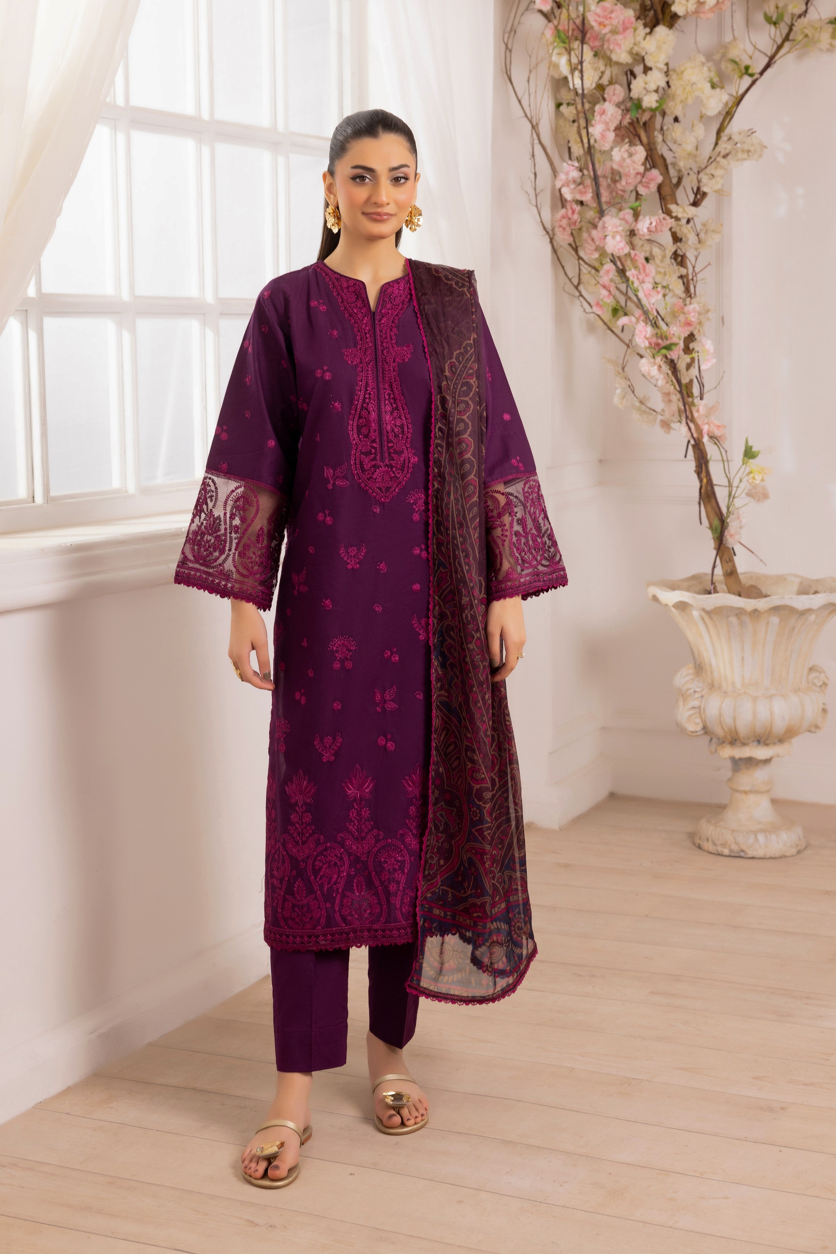 Mohagni Embroidered Cotton 3 Piece Suit MOH23
