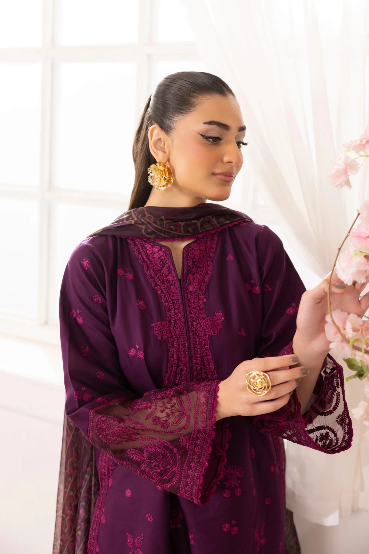 Mohagni Embroidered Cotton 3 Piece Suit MOH23