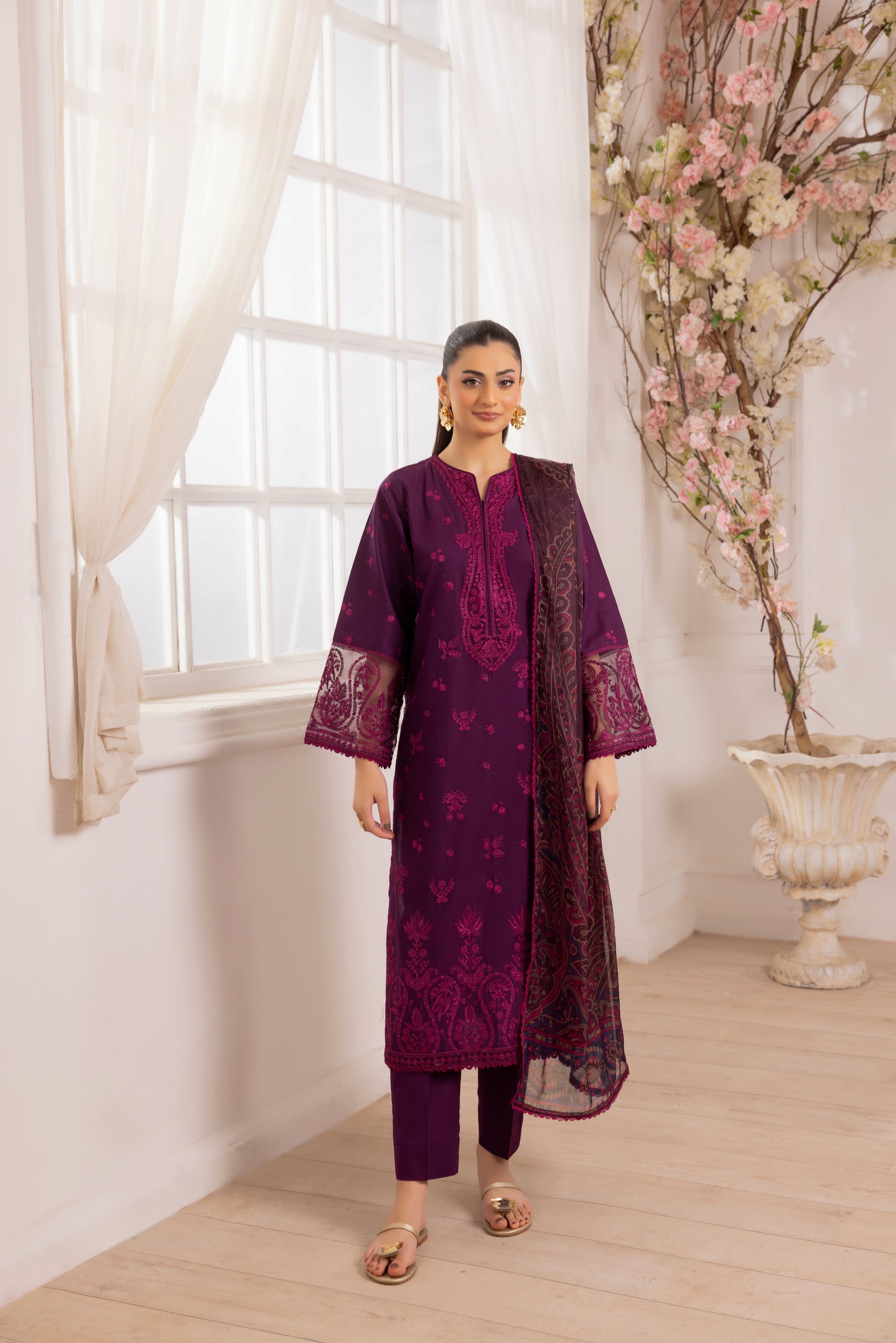 Mohagni Embroidered Cotton 3 Piece Suit MOH23