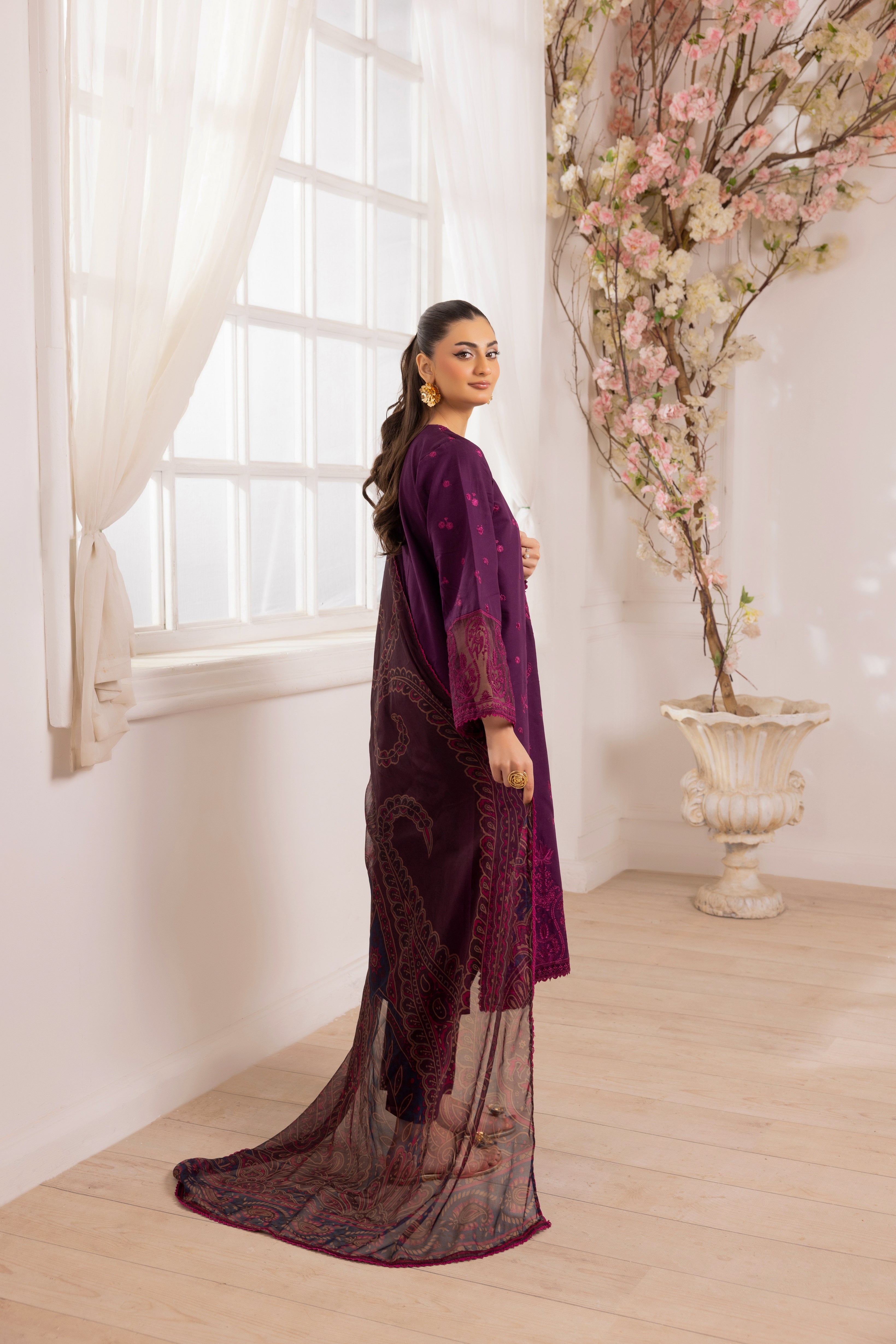 Mohagni Embroidered Cotton 3 Piece Suit MOH23