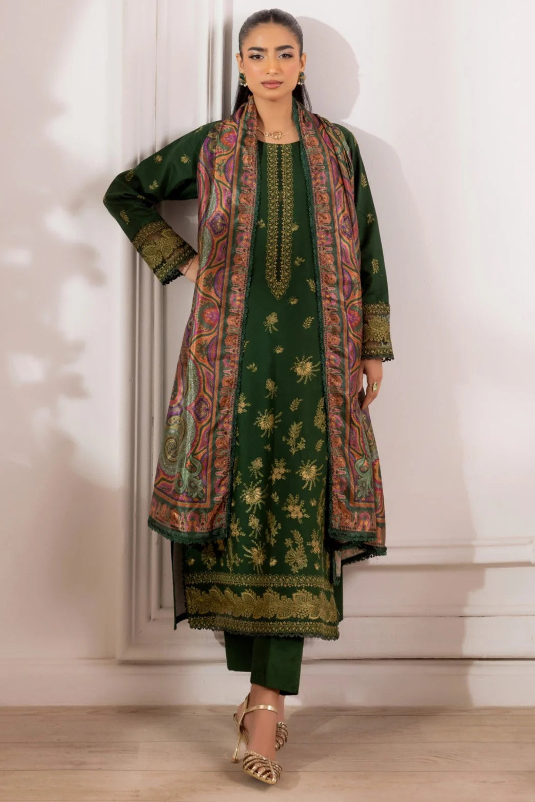 Mohagni Embroidered Cotton 3 Piece Suit MOH24