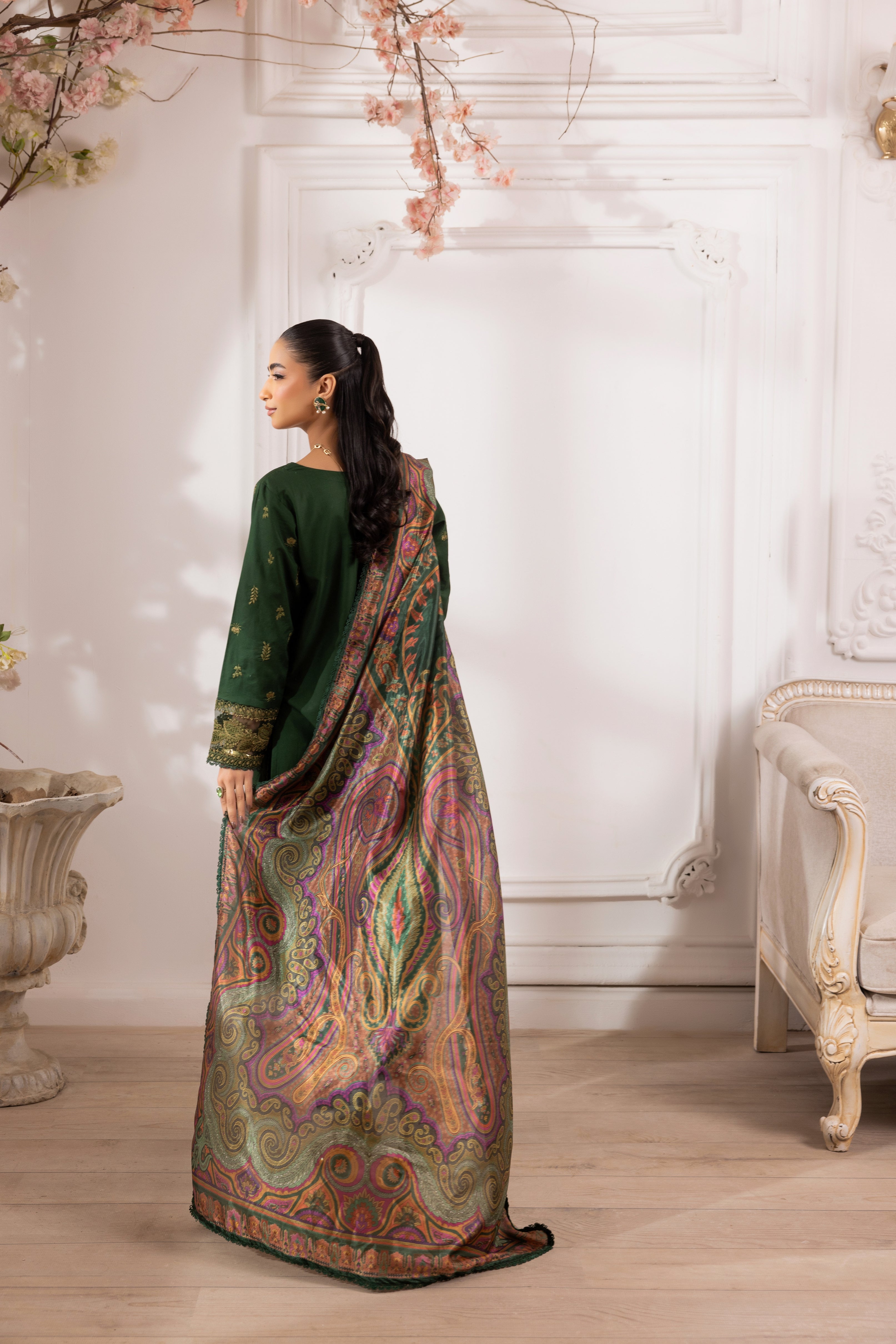 Mohagni Embroidered Cotton 3 Piece Suit MOH24