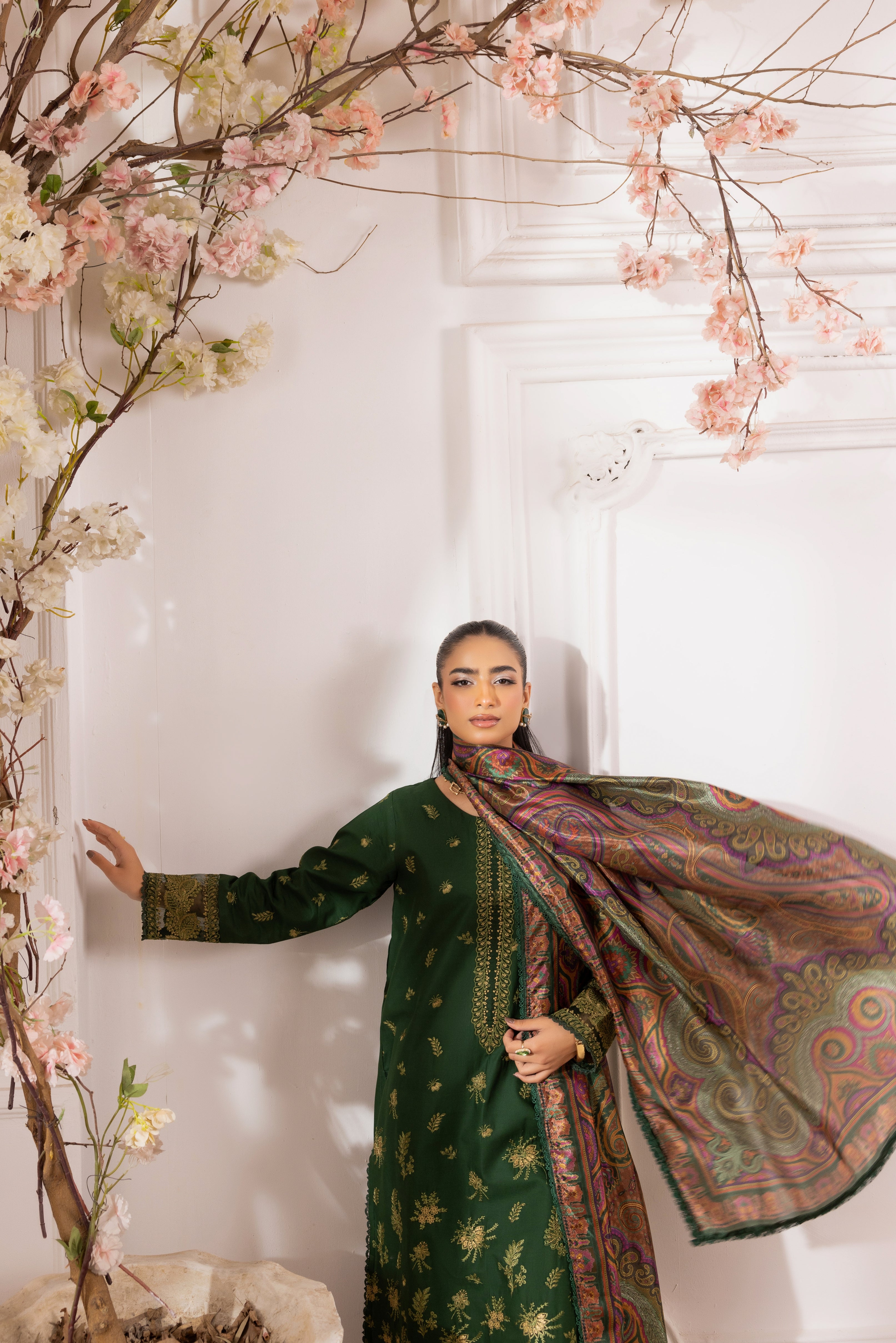 Mohagni Embroidered Cotton 3 Piece Suit MOH24