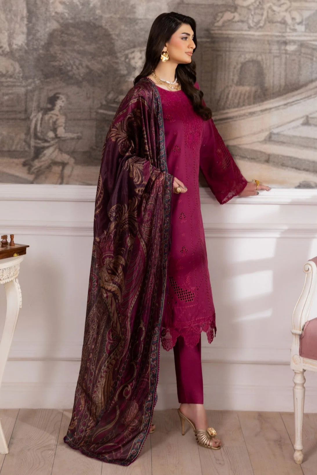 Mohagni Embroidered Cotton 3 Piece Suit MOH22