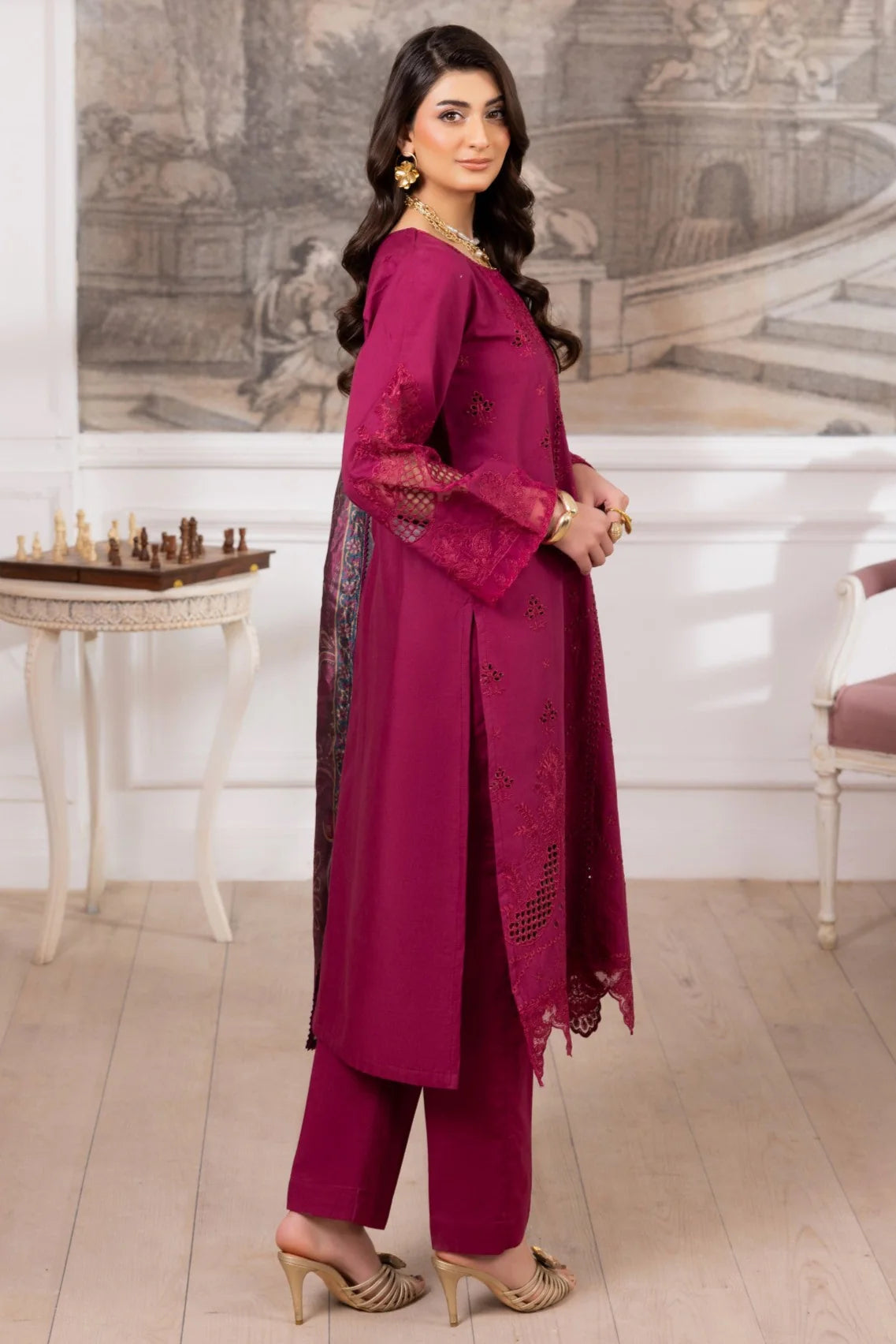 Mohagni Embroidered Cotton 3 Piece Suit MOH22