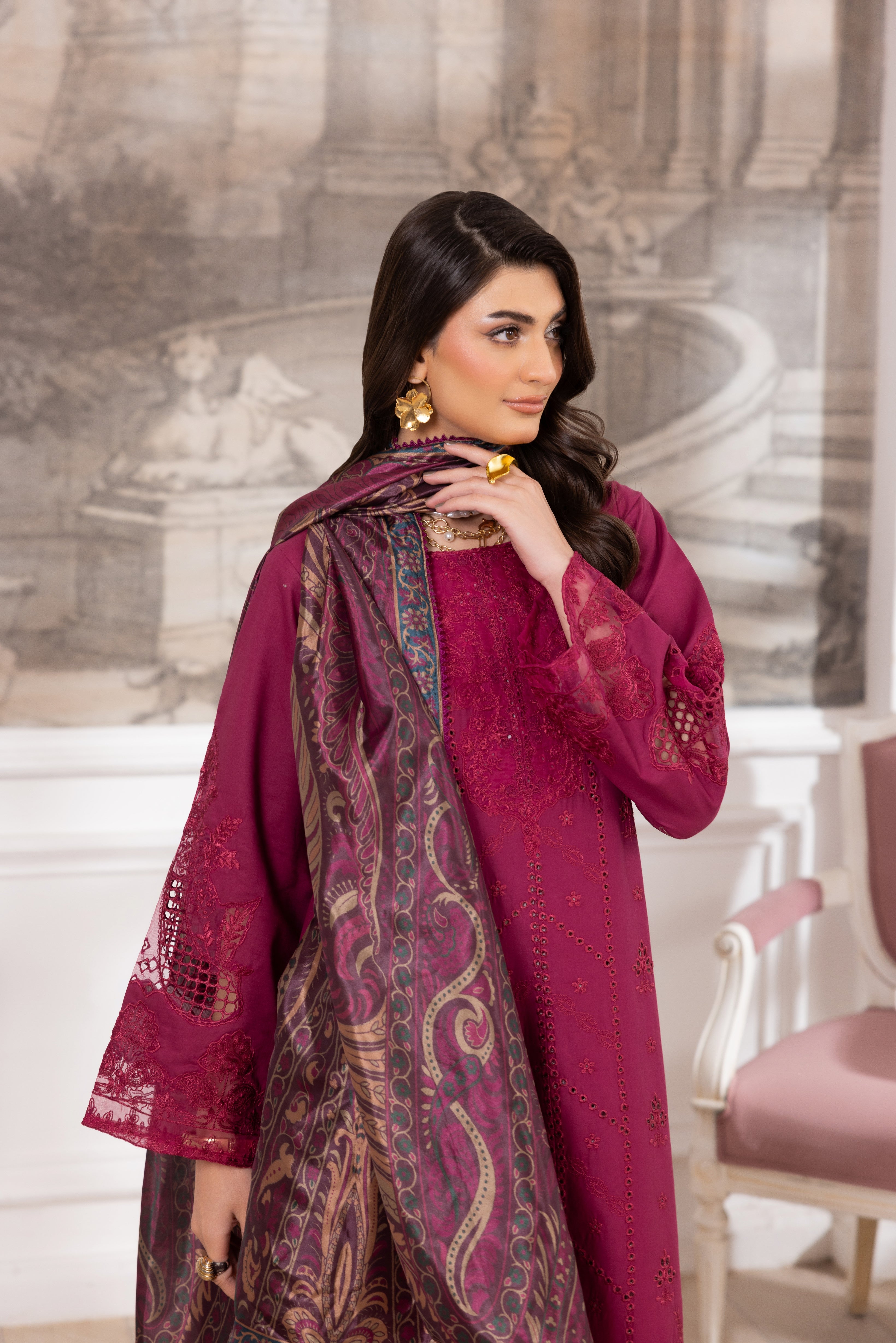 Mohagni Embroidered Cotton 3 Piece Suit MOH22
