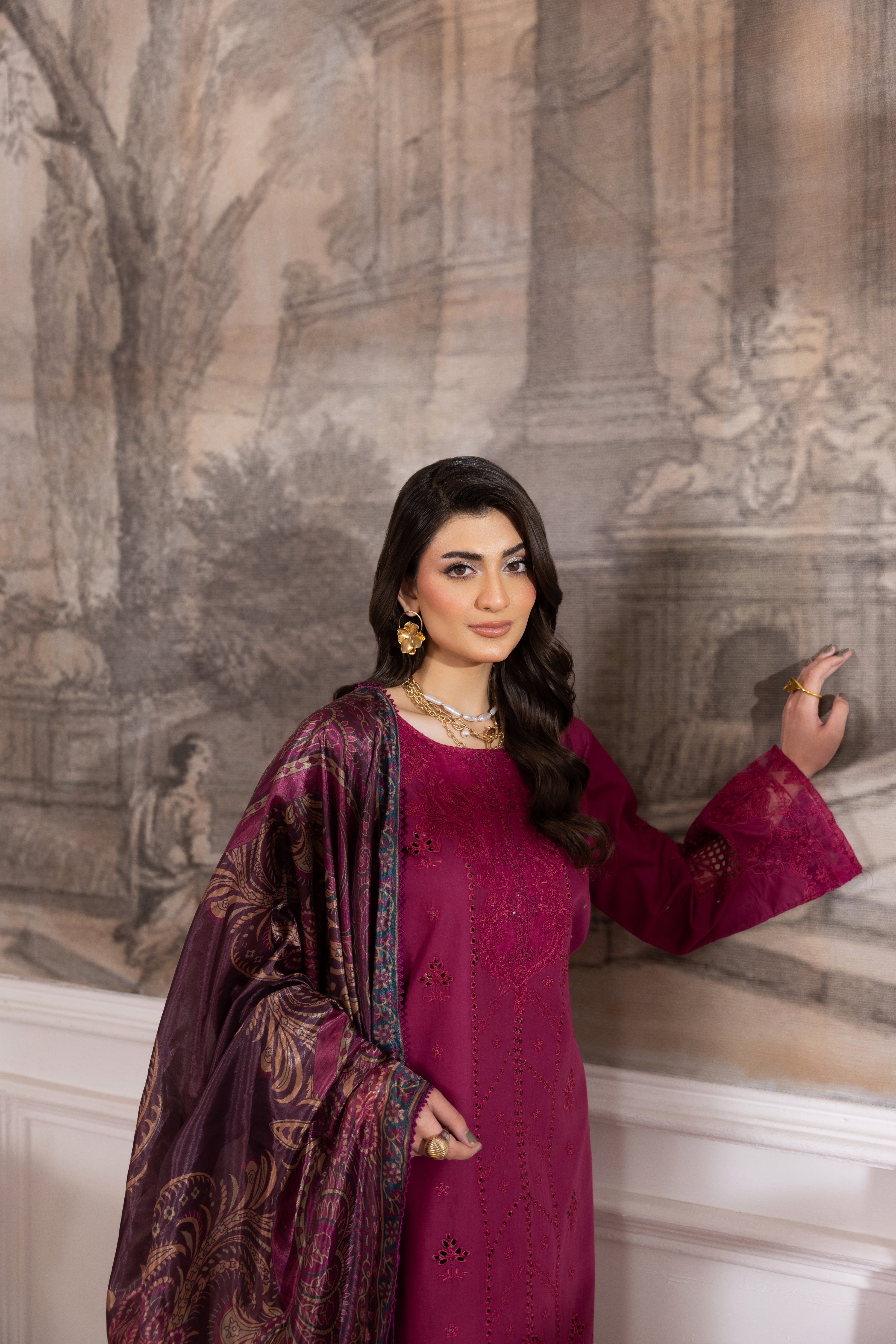 Mohagni Embroidered Cotton 3 Piece Suit MOH22