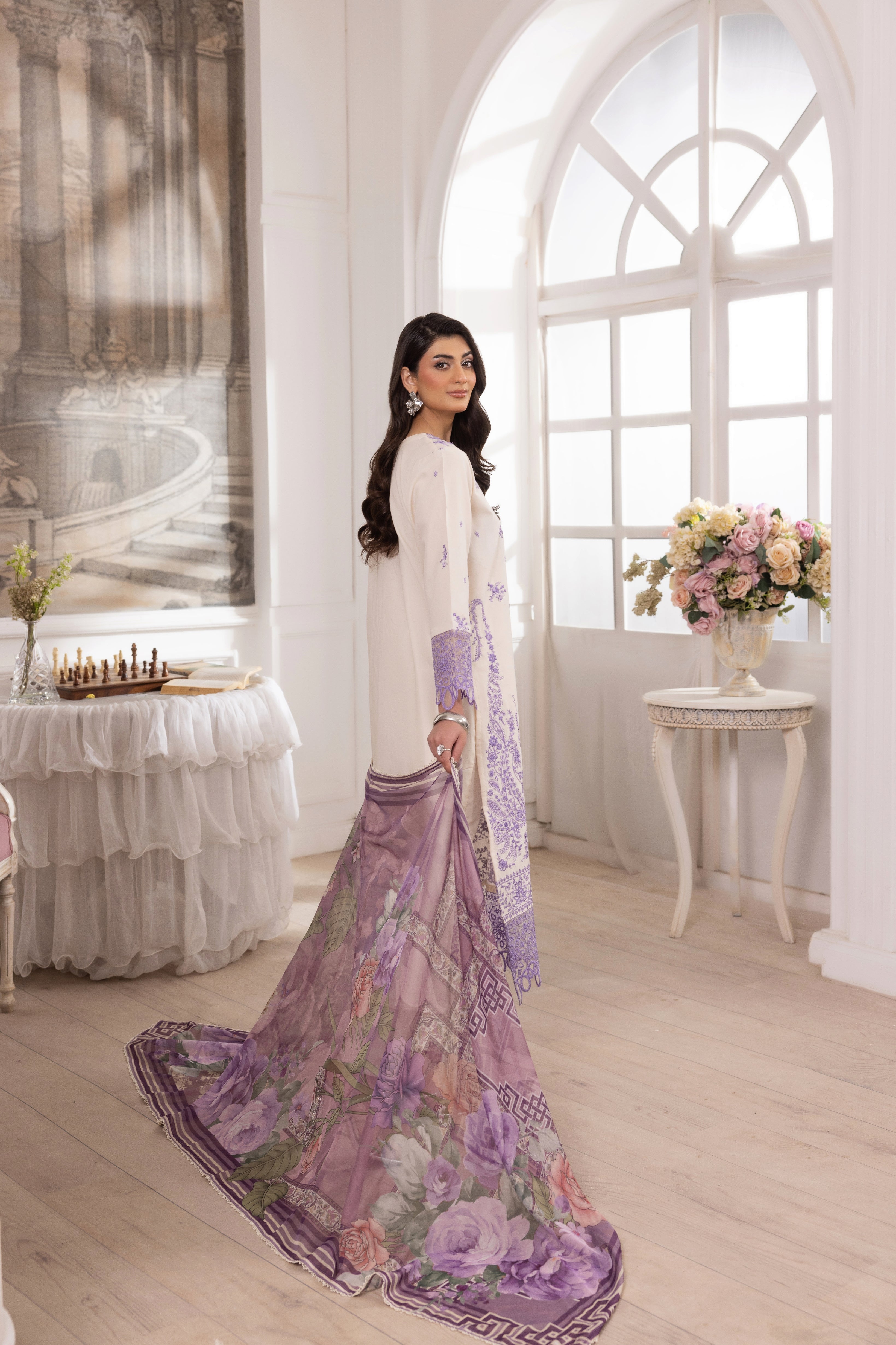 Mohagni Embroidered Cotton 3 Piece Suit MOH25