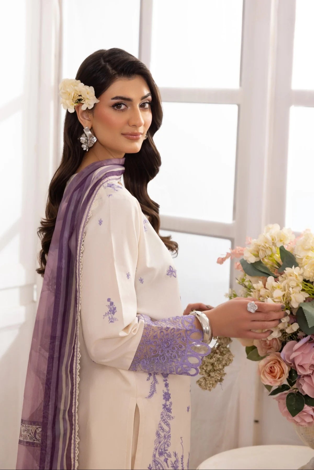 Mohagni Embroidered Cotton 3 Piece Suit MOH25
