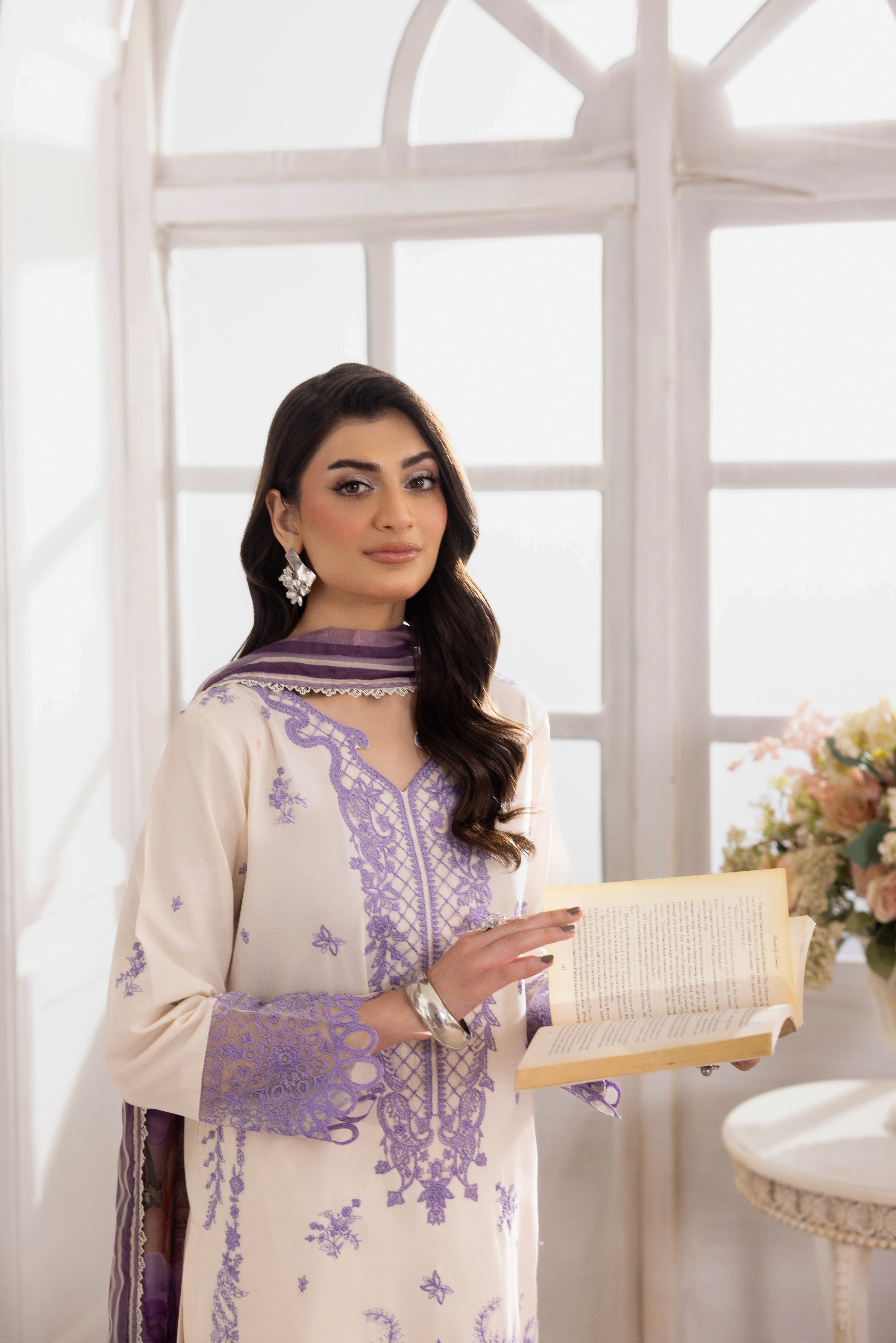 Mohagni Embroidered Cotton 3 Piece Suit MOH25
