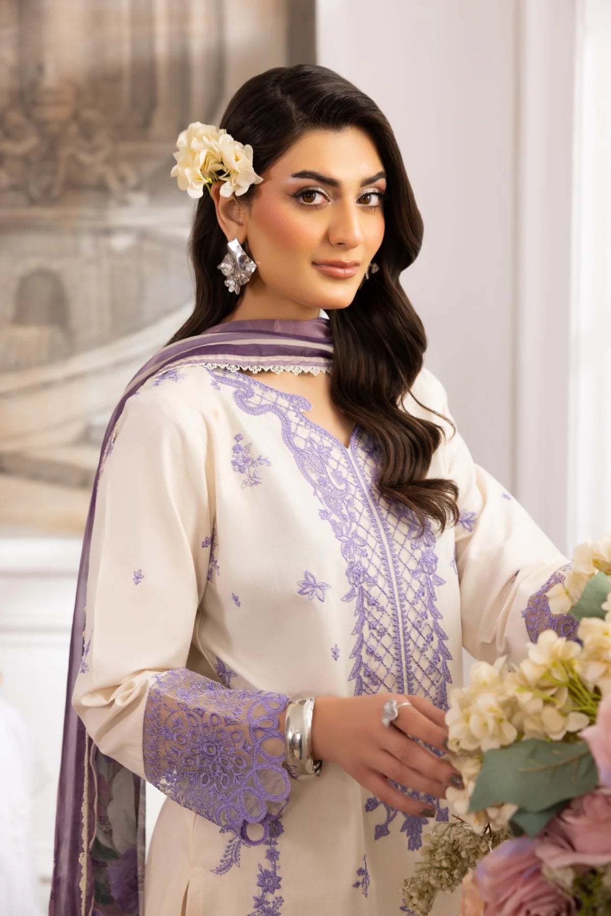 Mohagni Embroidered Cotton 3 Piece Suit MOH25