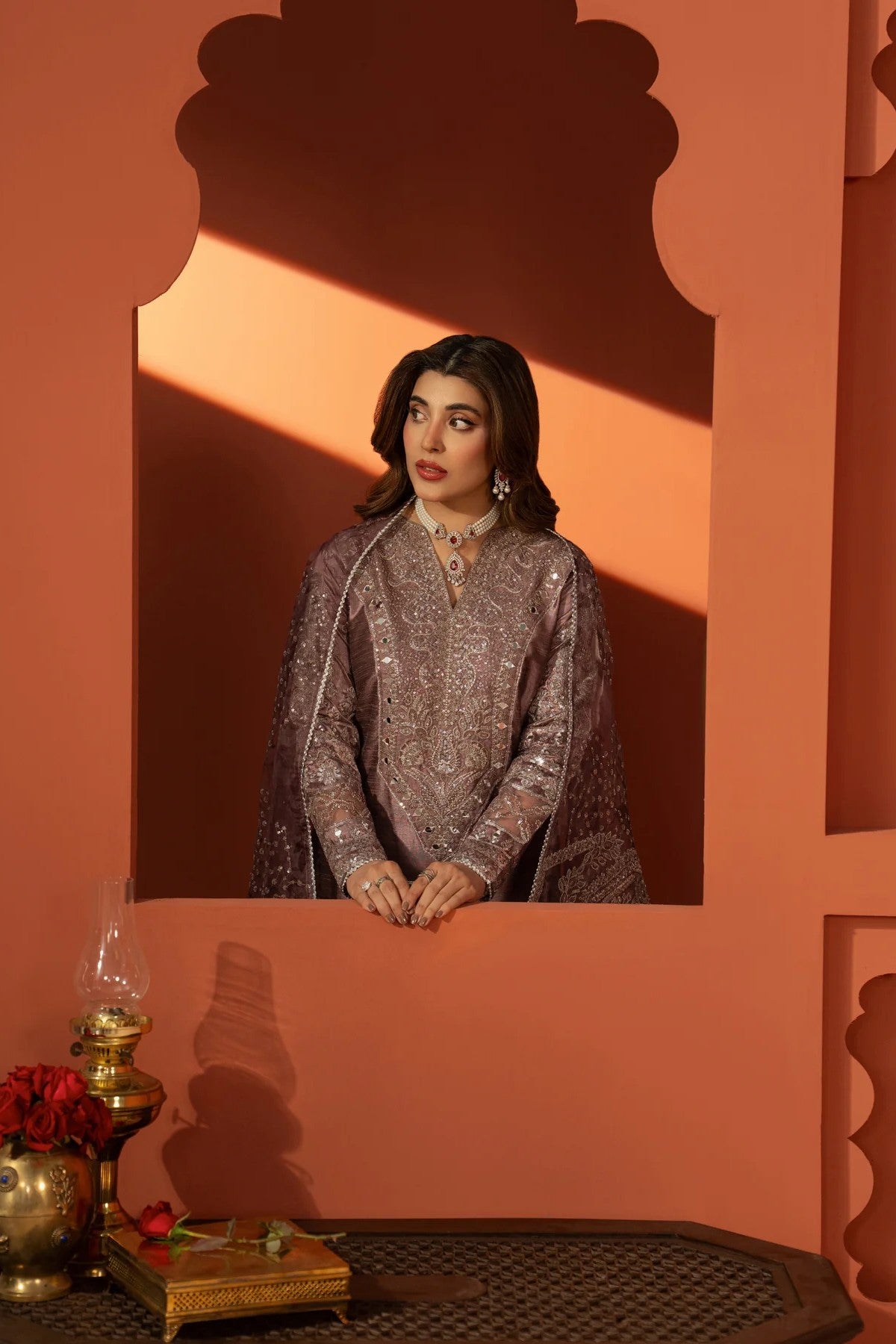 Mohagni Embroidered Raw Silk 3 Piece Suit MOH26