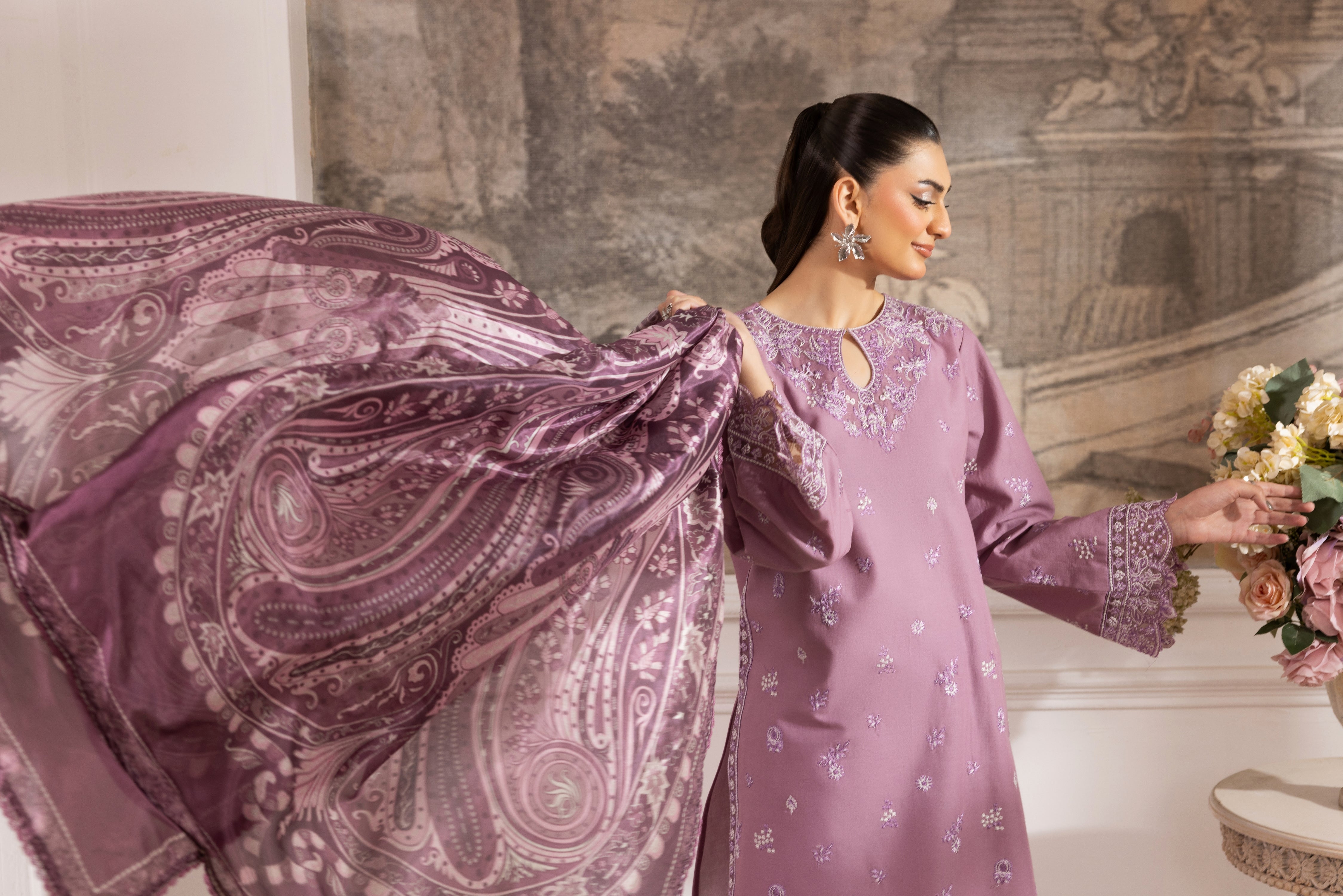 Mohagni Embroidered Cotton 3 Piece Suit MOH18