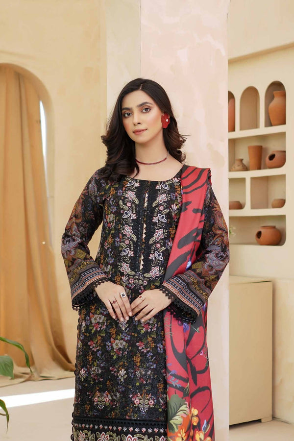 Munira Embroidered Dhanak 3 Piece Suit MUN723